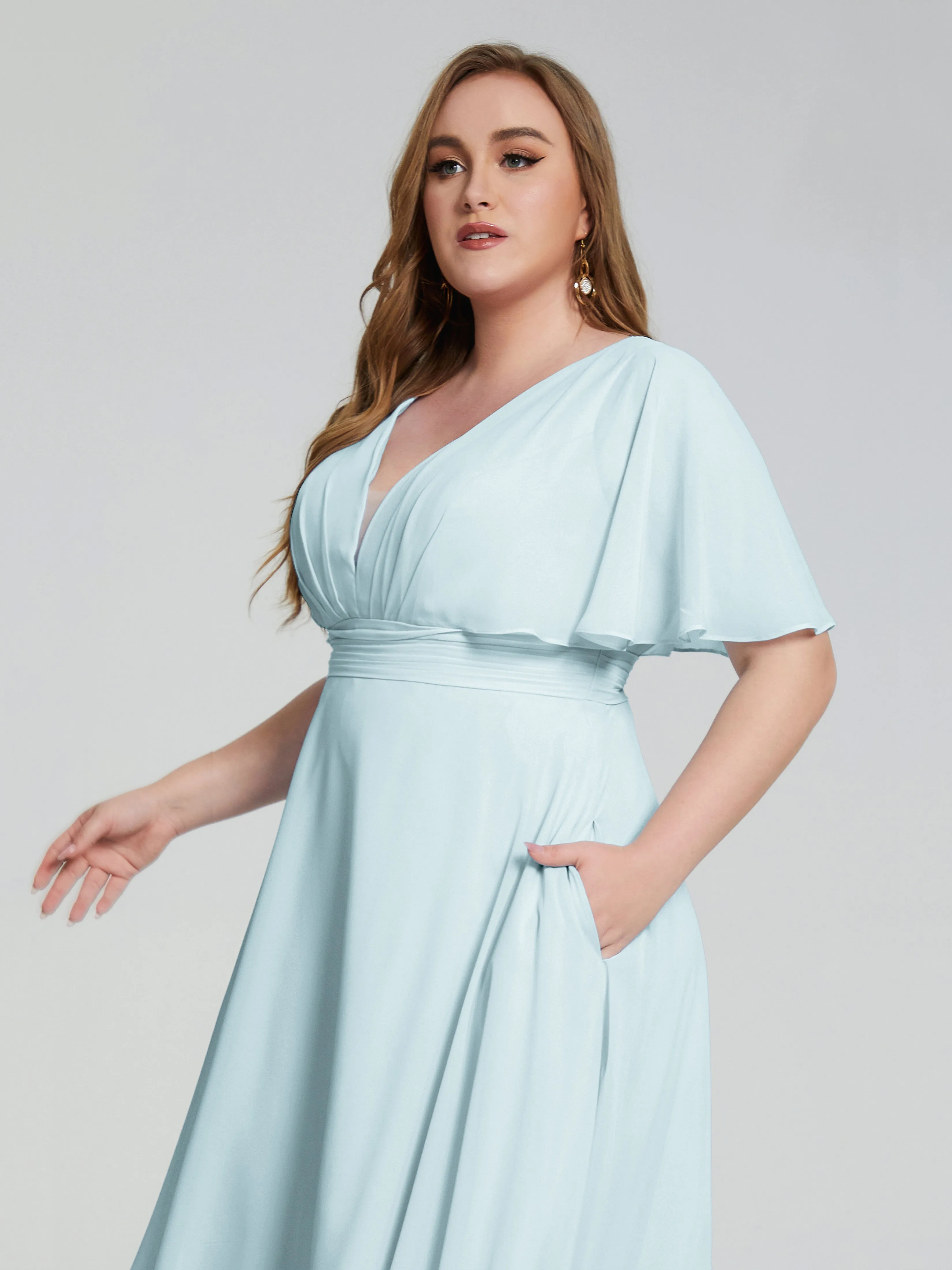 Lucia Graceful V-back Plus Size Bridesmaid Dresses