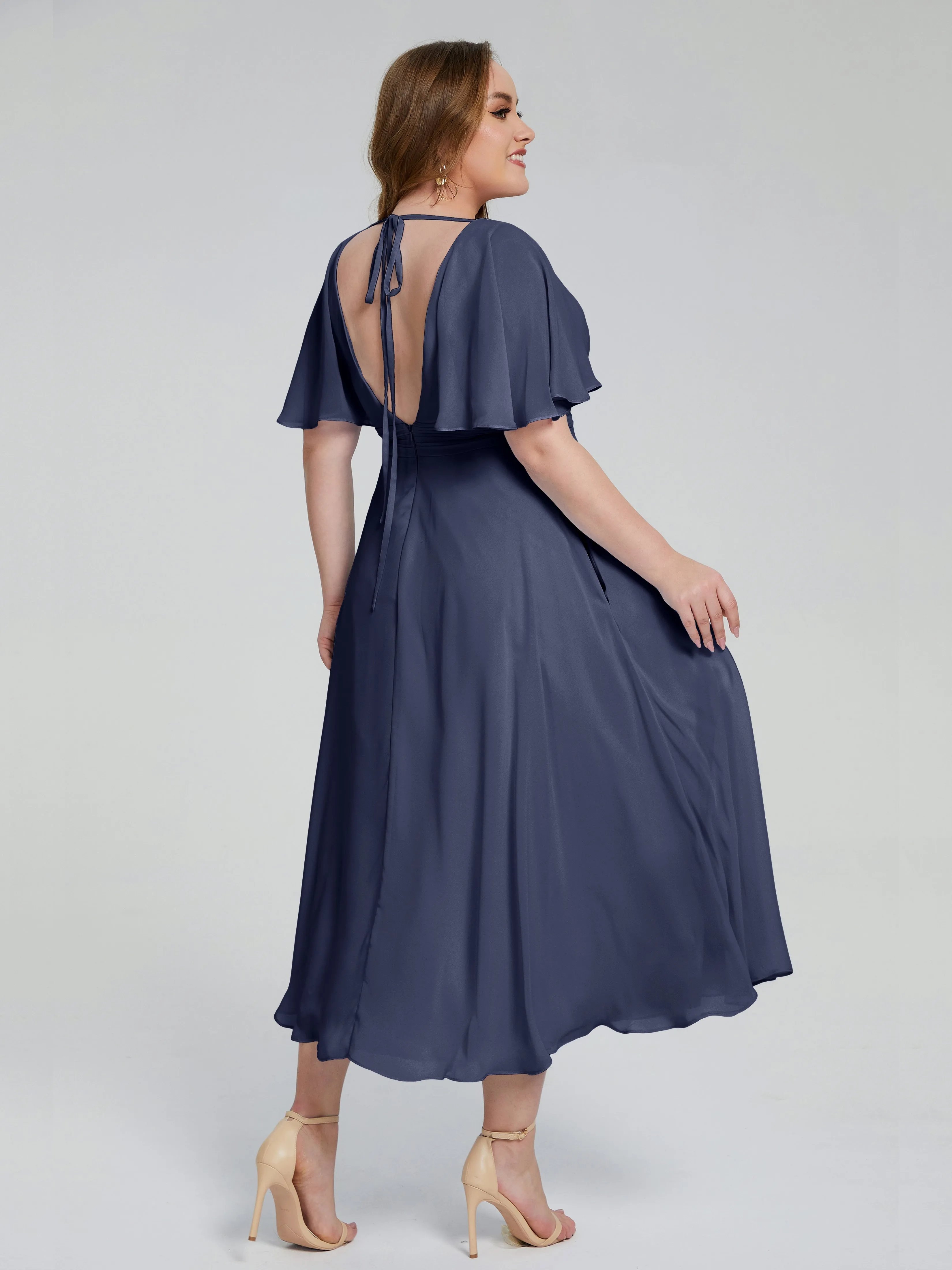 Lucia Graceful V-back Plus Size Bridesmaid Dresses