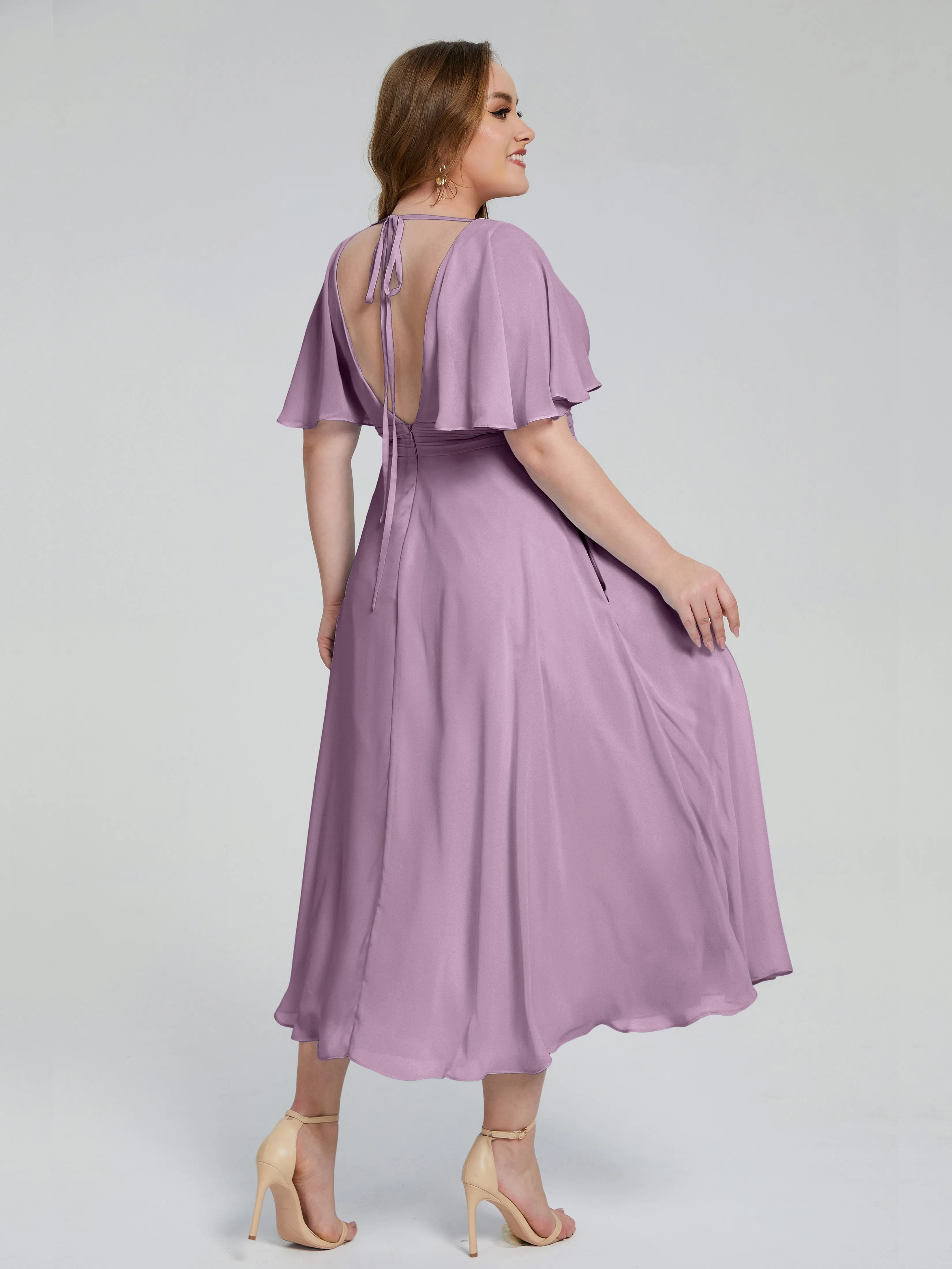 Lucia Graceful V-back Plus Size Bridesmaid Dresses