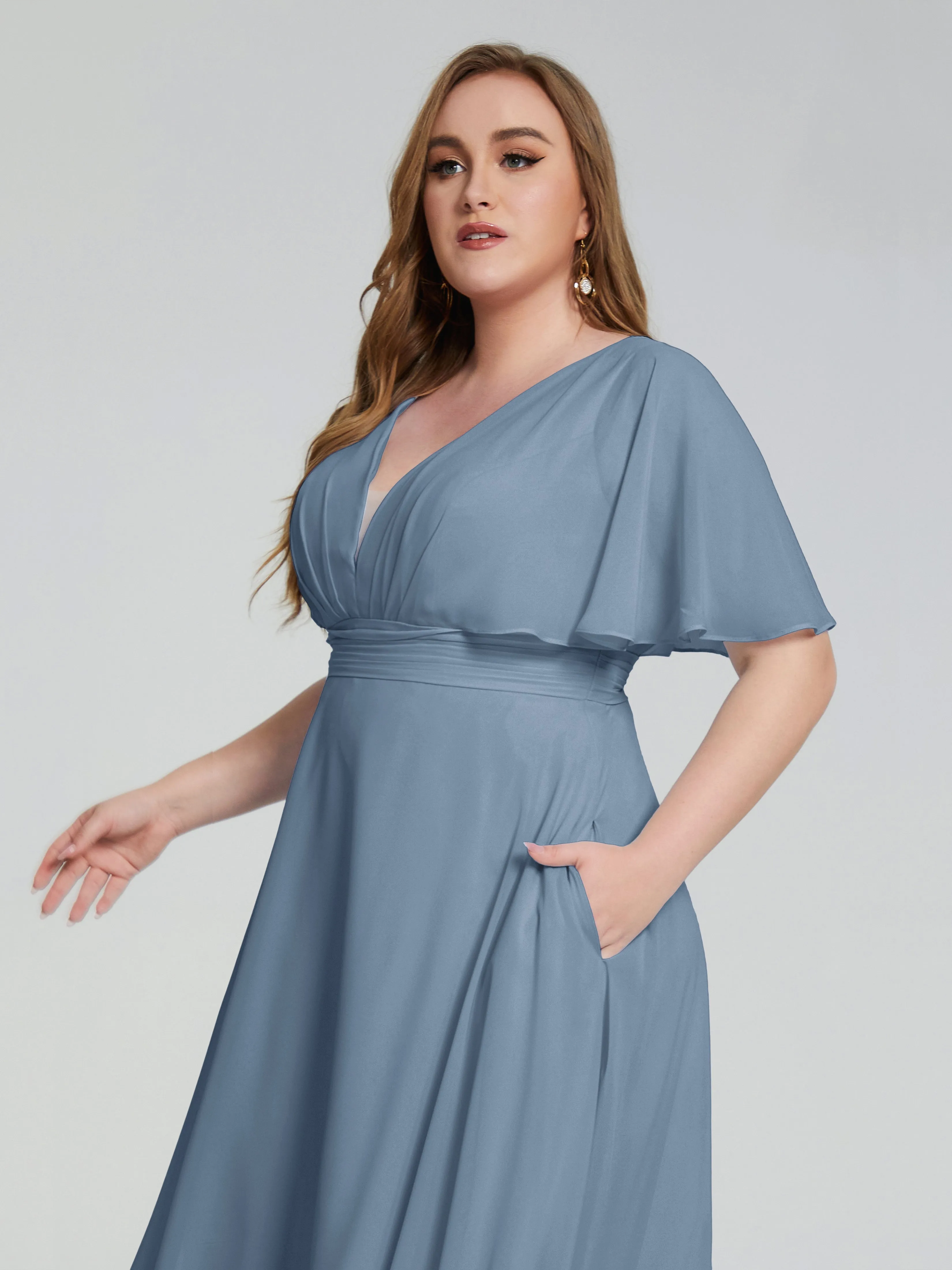 Lucia Graceful V-back Plus Size Bridesmaid Dresses