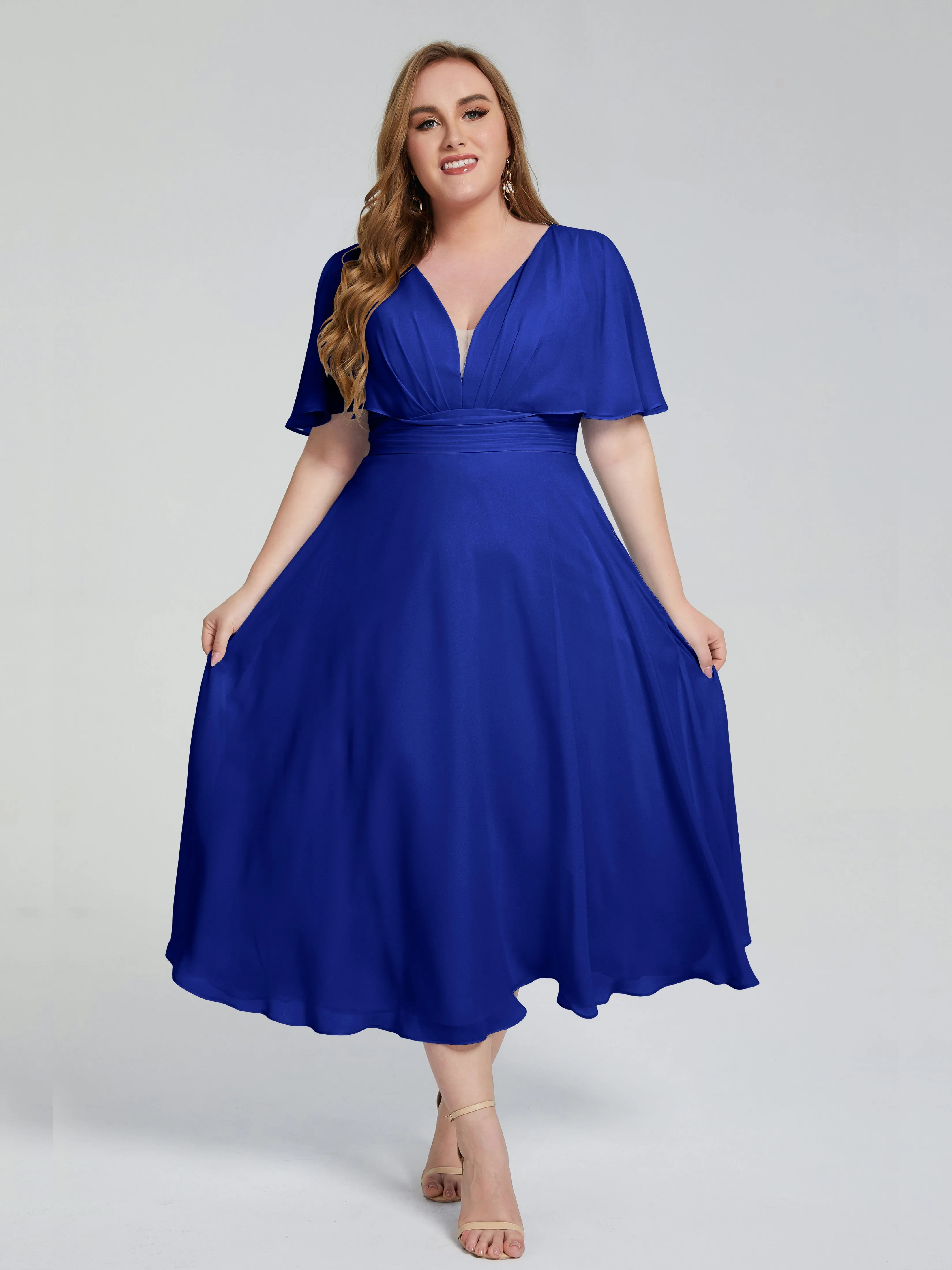 Lucia Graceful V-back Plus Size Bridesmaid Dresses