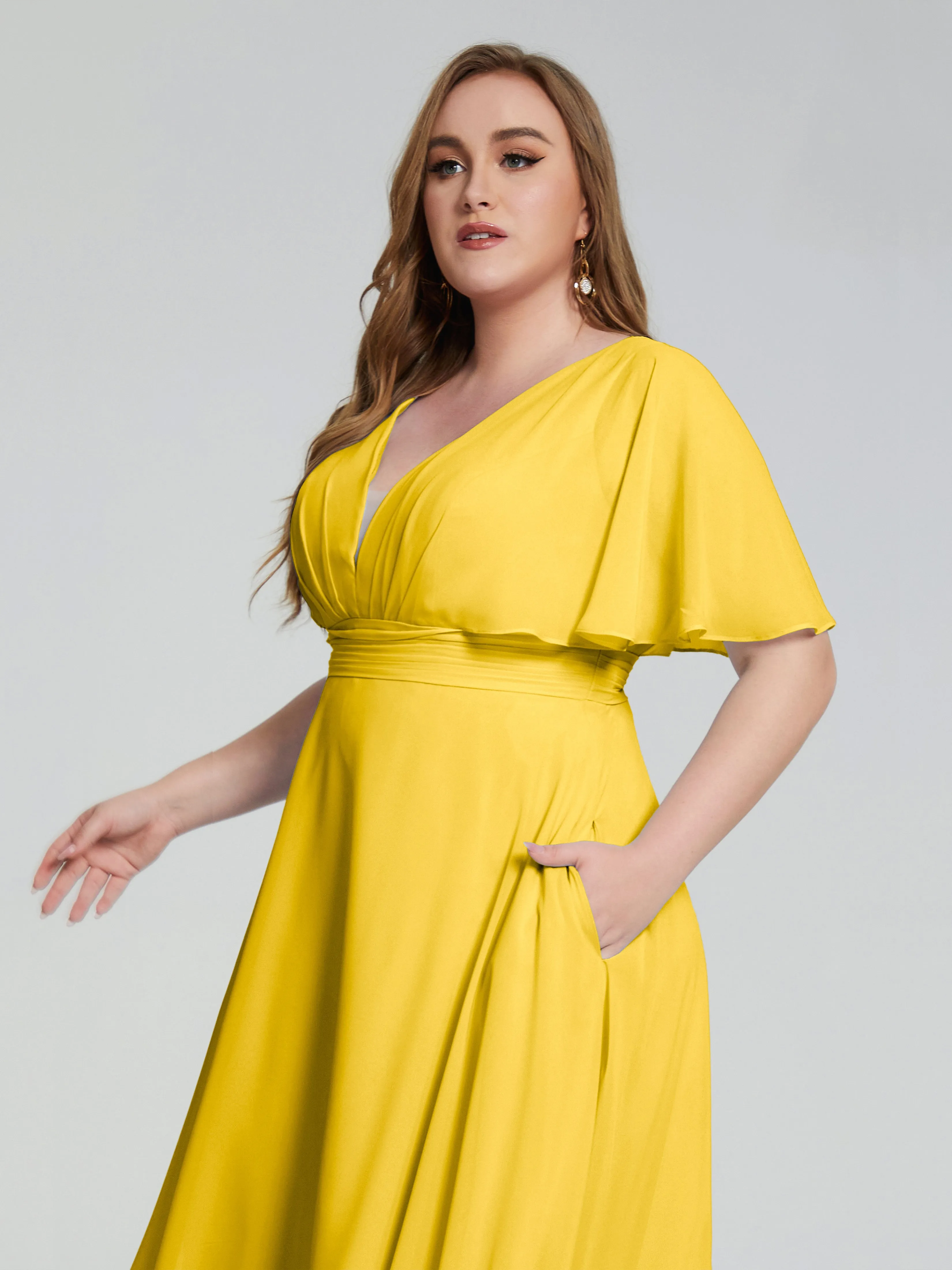 Lucia Graceful V-back Plus Size Bridesmaid Dresses