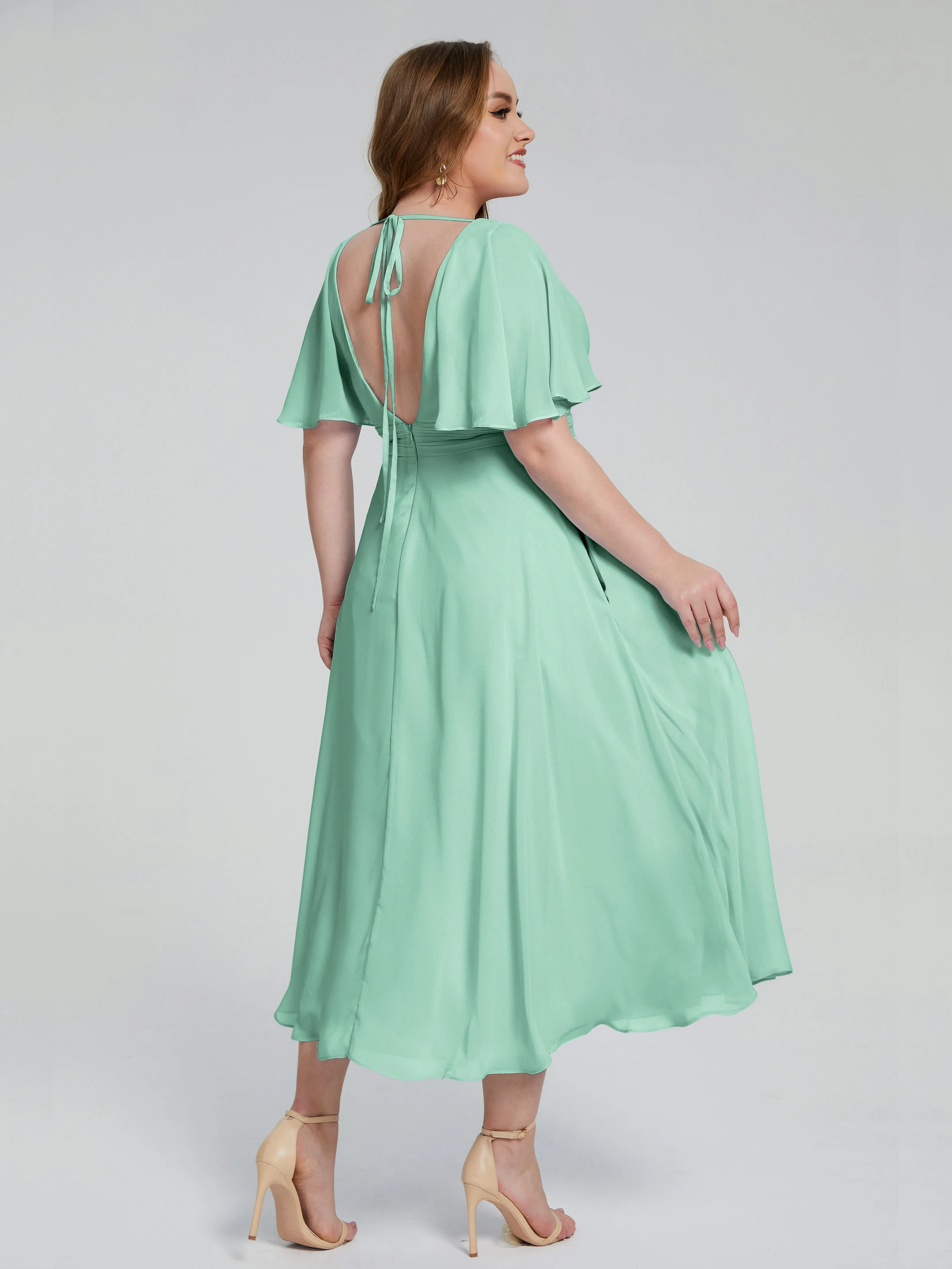 Lucia Graceful V-back Plus Size Bridesmaid Dresses