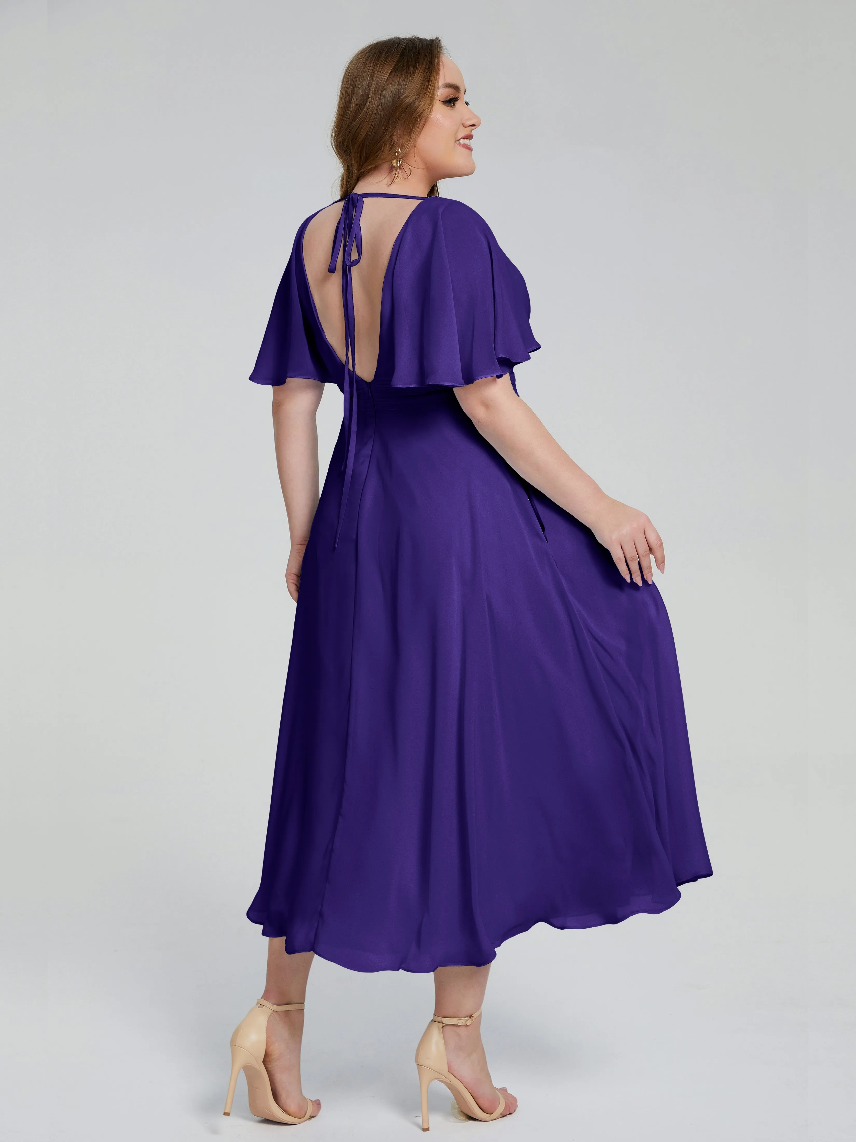 Lucia Graceful V-back Plus Size Bridesmaid Dresses