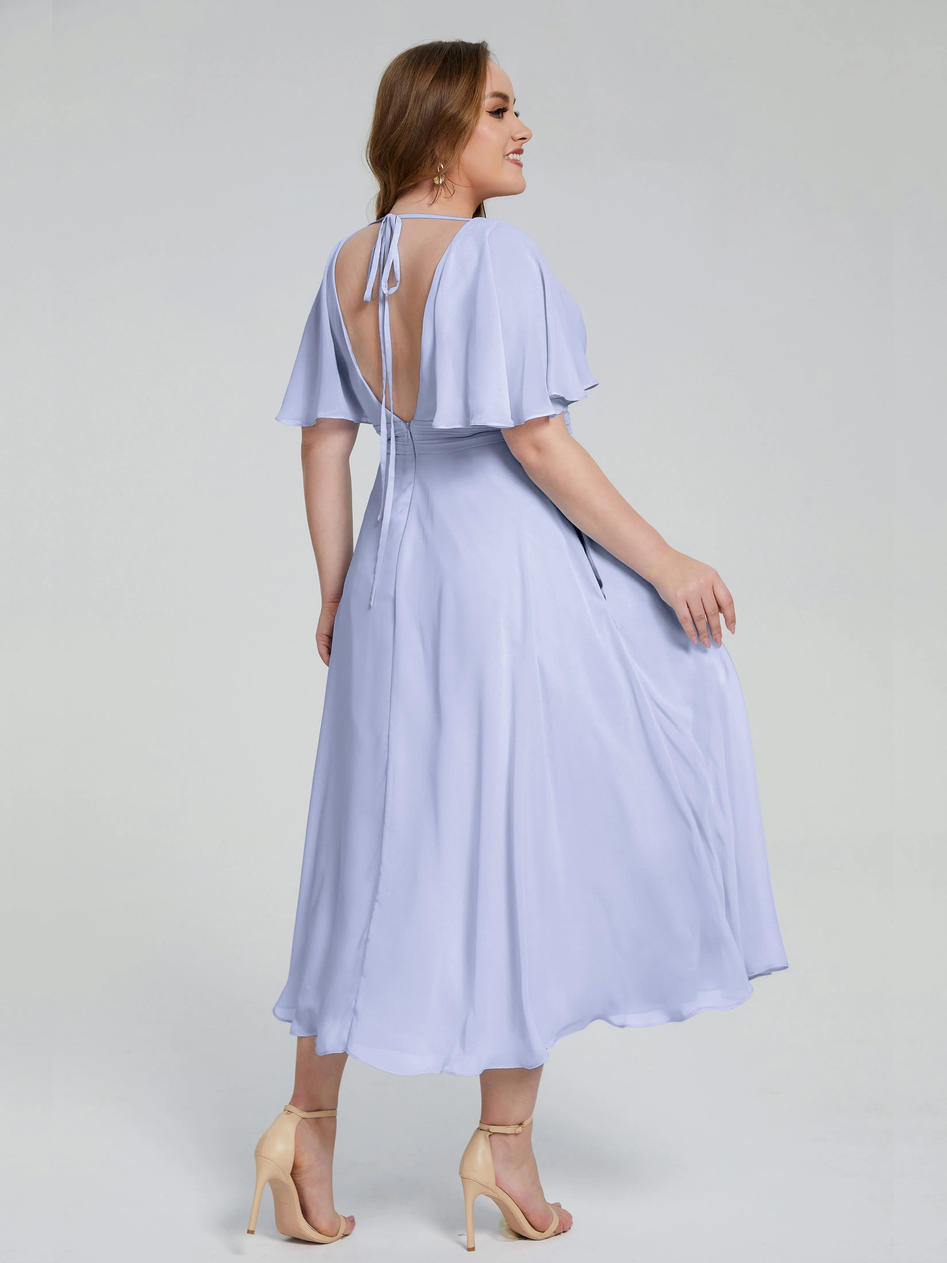 Lucia Graceful V-back Plus Size Bridesmaid Dresses