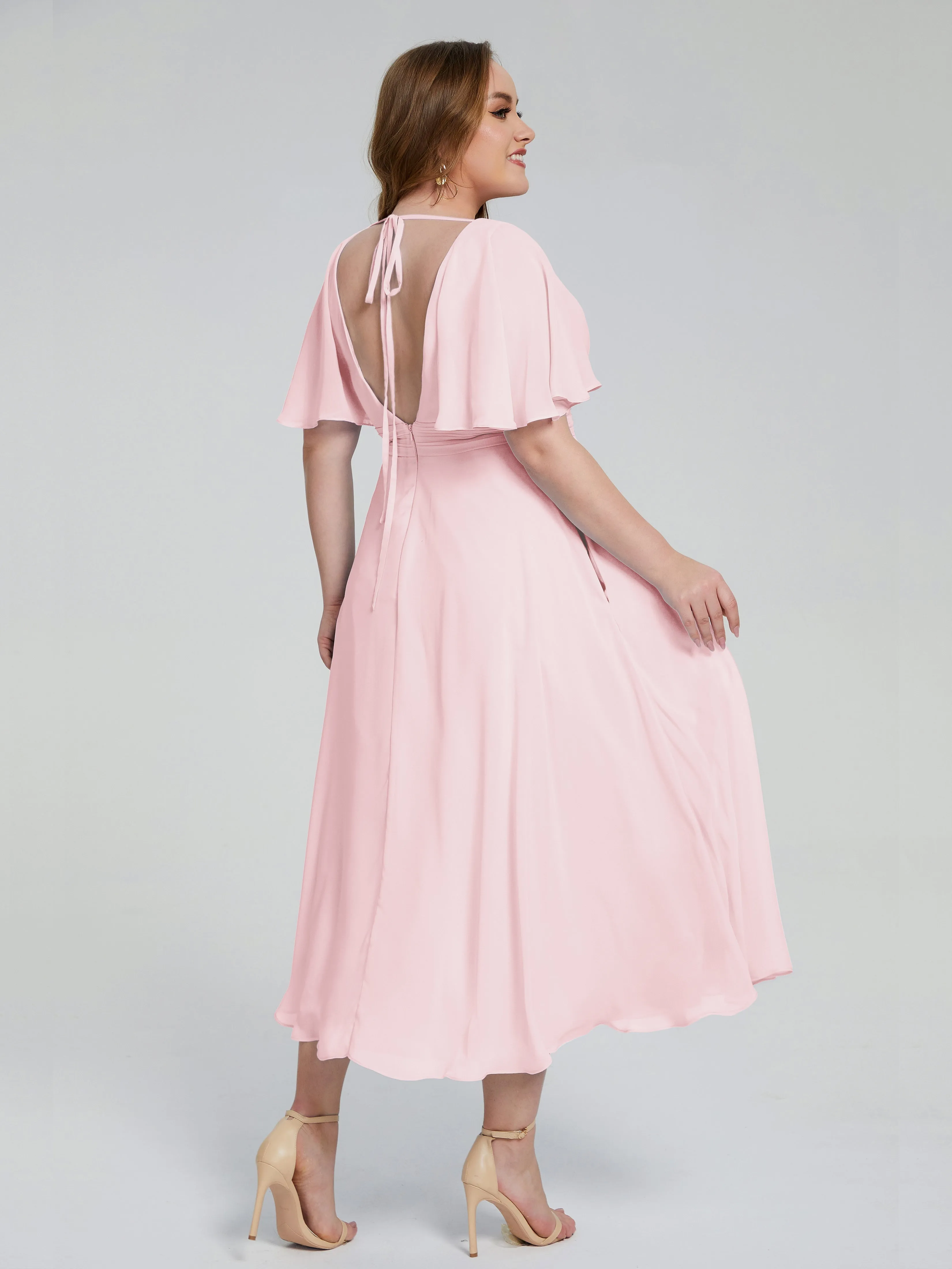 Lucia Graceful V-back Plus Size Bridesmaid Dresses