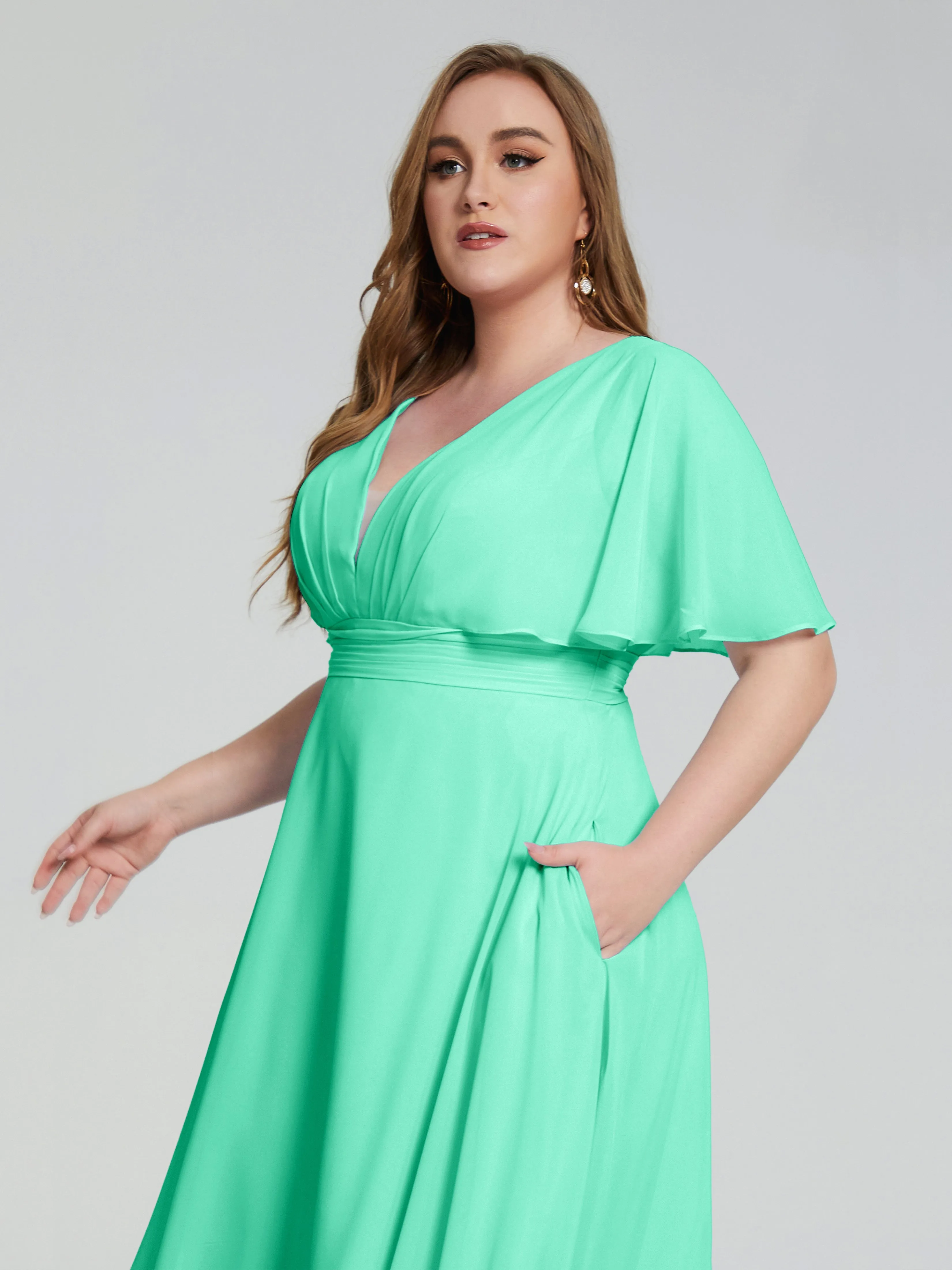 Lucia Graceful V-back Plus Size Bridesmaid Dresses