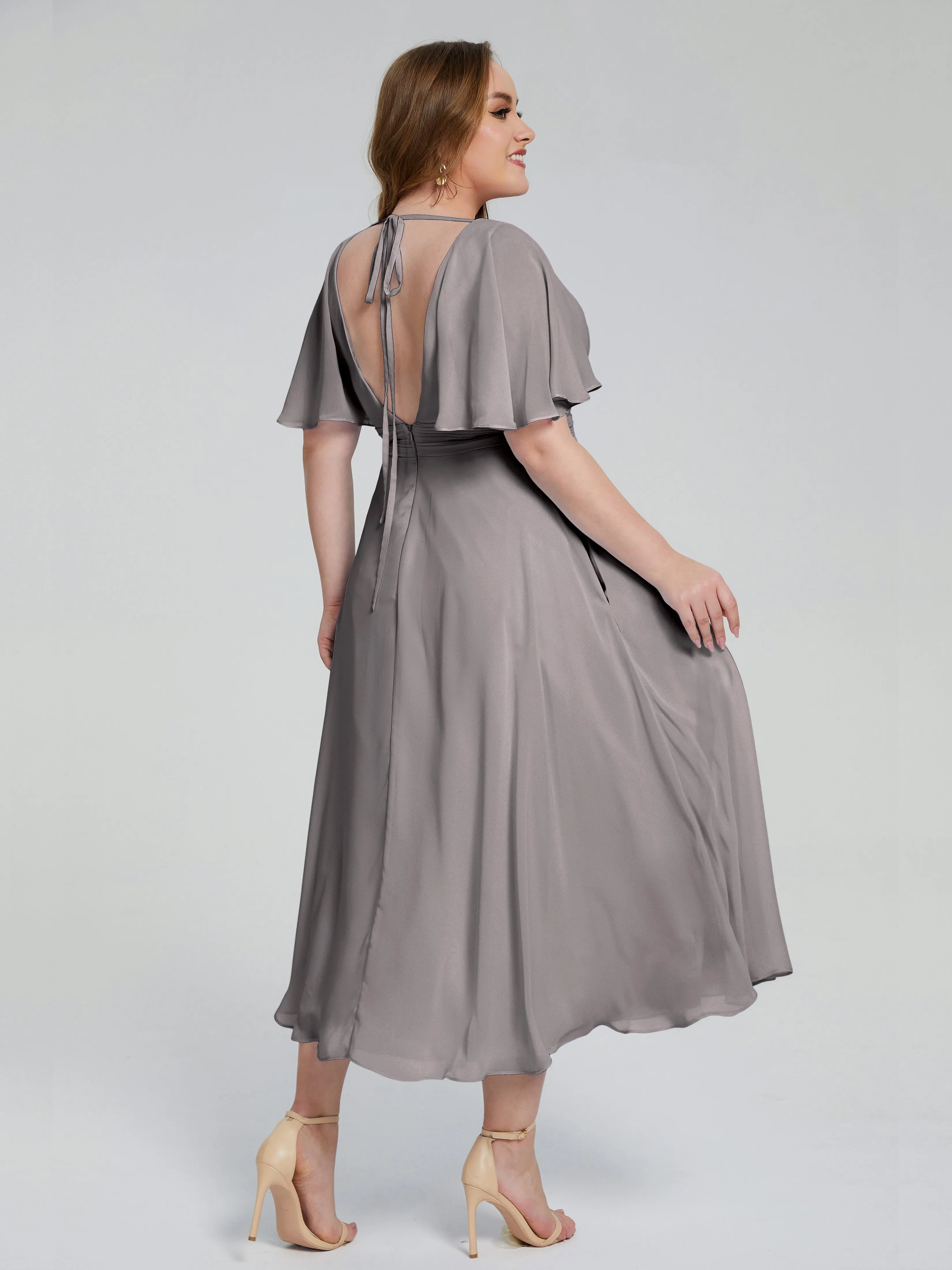 Lucia Graceful V-back Plus Size Bridesmaid Dresses