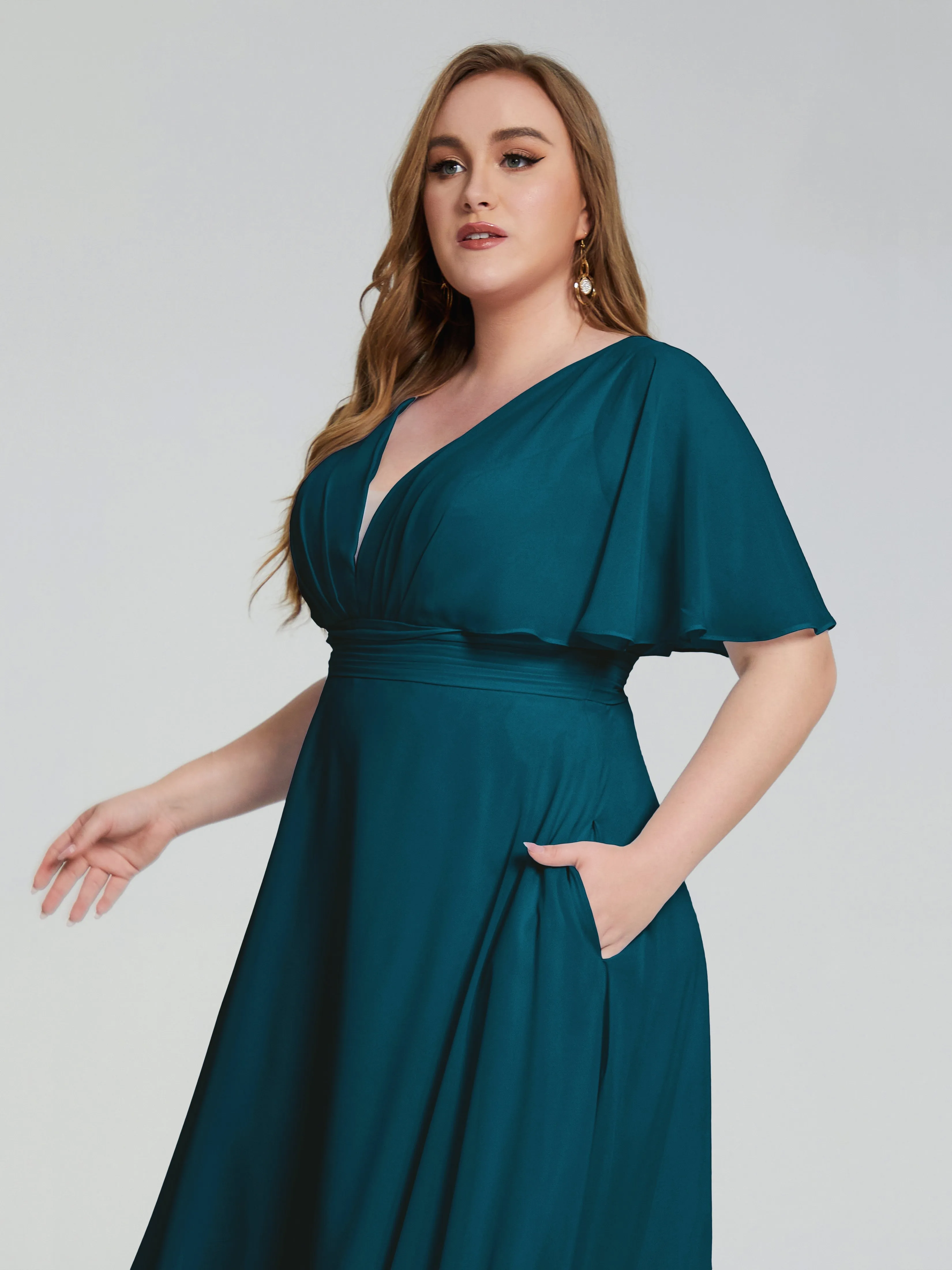 Lucia Graceful V-back Plus Size Bridesmaid Dresses