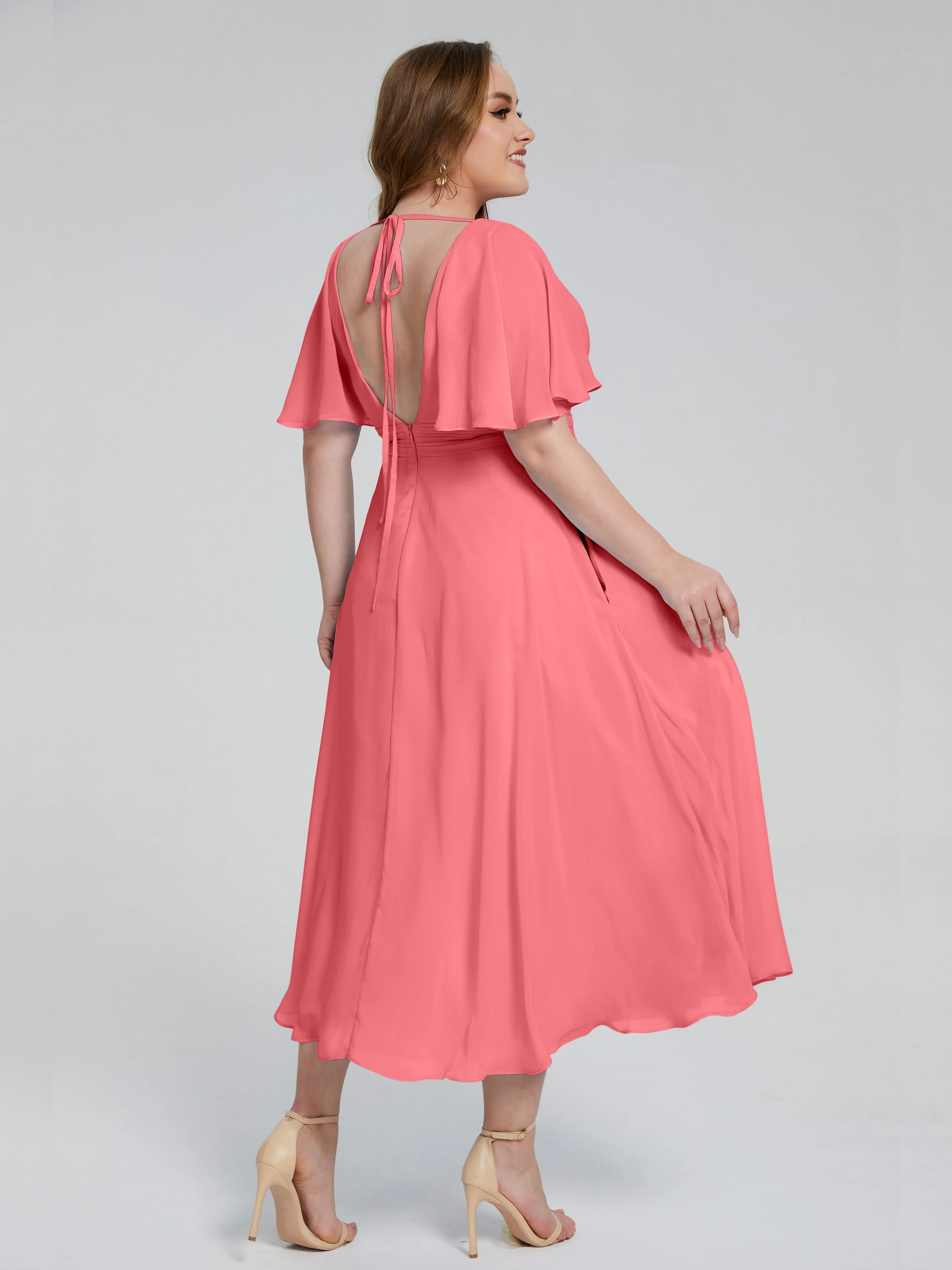 Lucia Graceful V-back Plus Size Bridesmaid Dresses