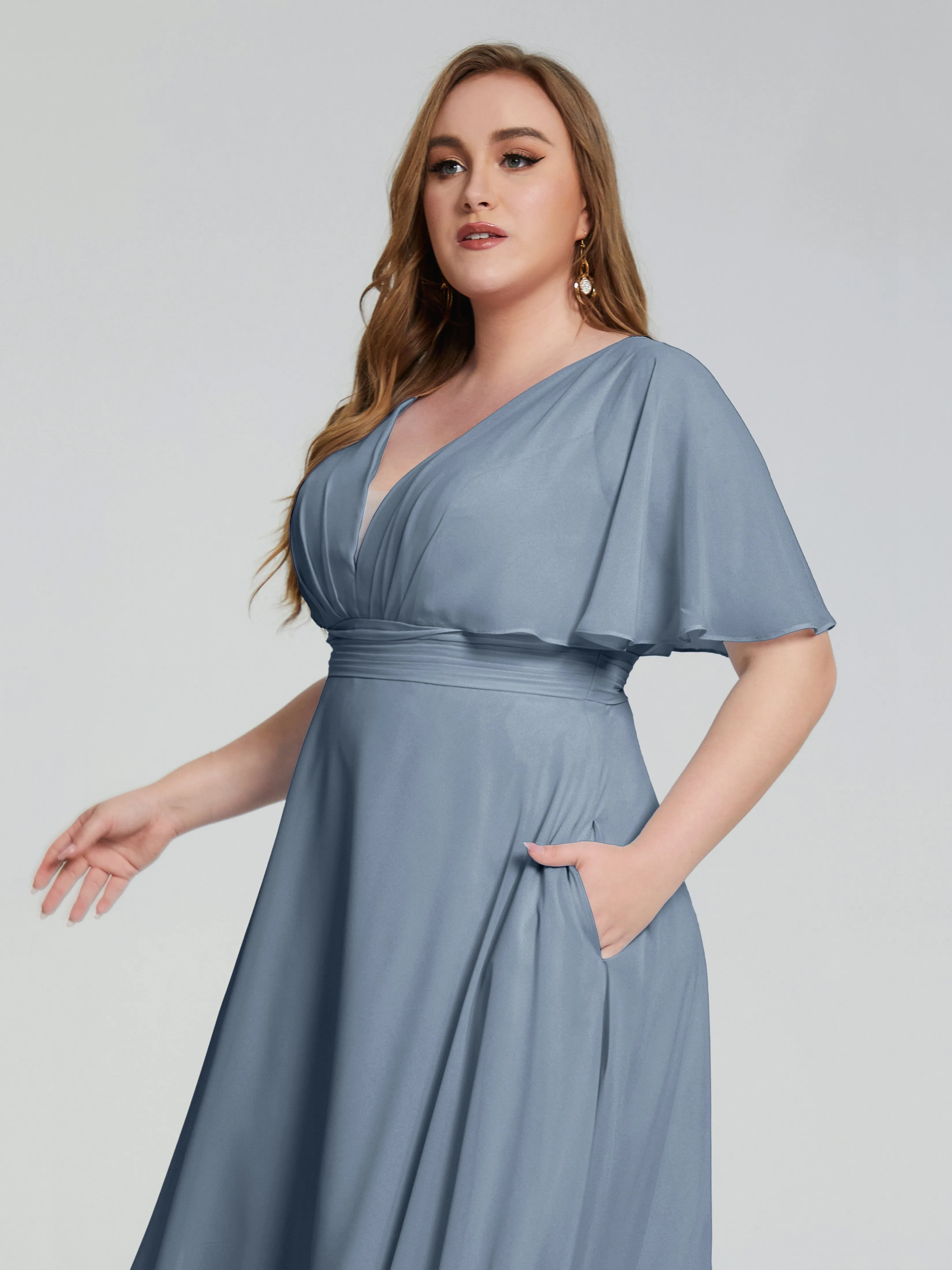 Lucia Graceful V-back Plus Size Bridesmaid Dresses