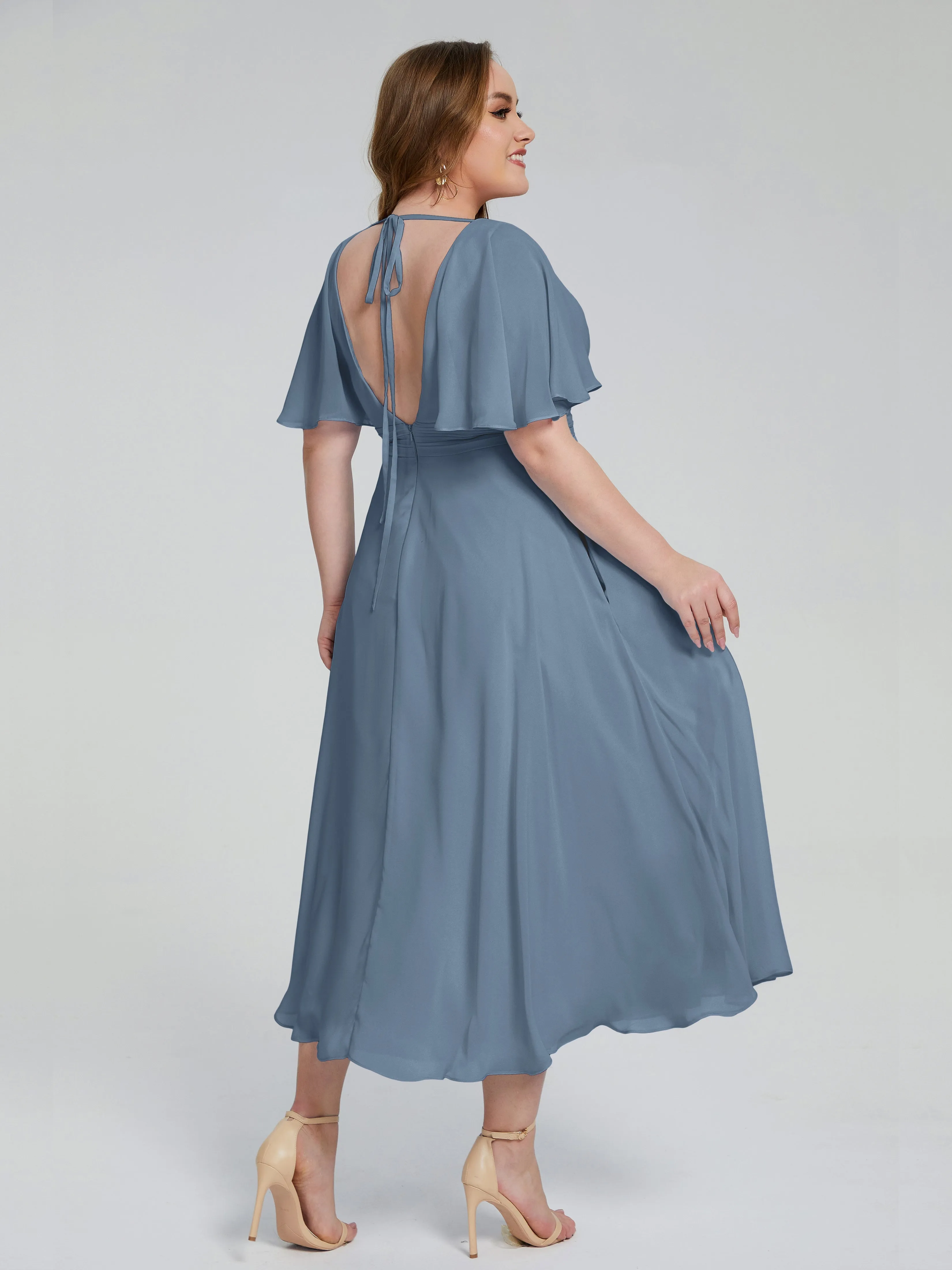 Lucia Graceful V-back Plus Size Bridesmaid Dresses