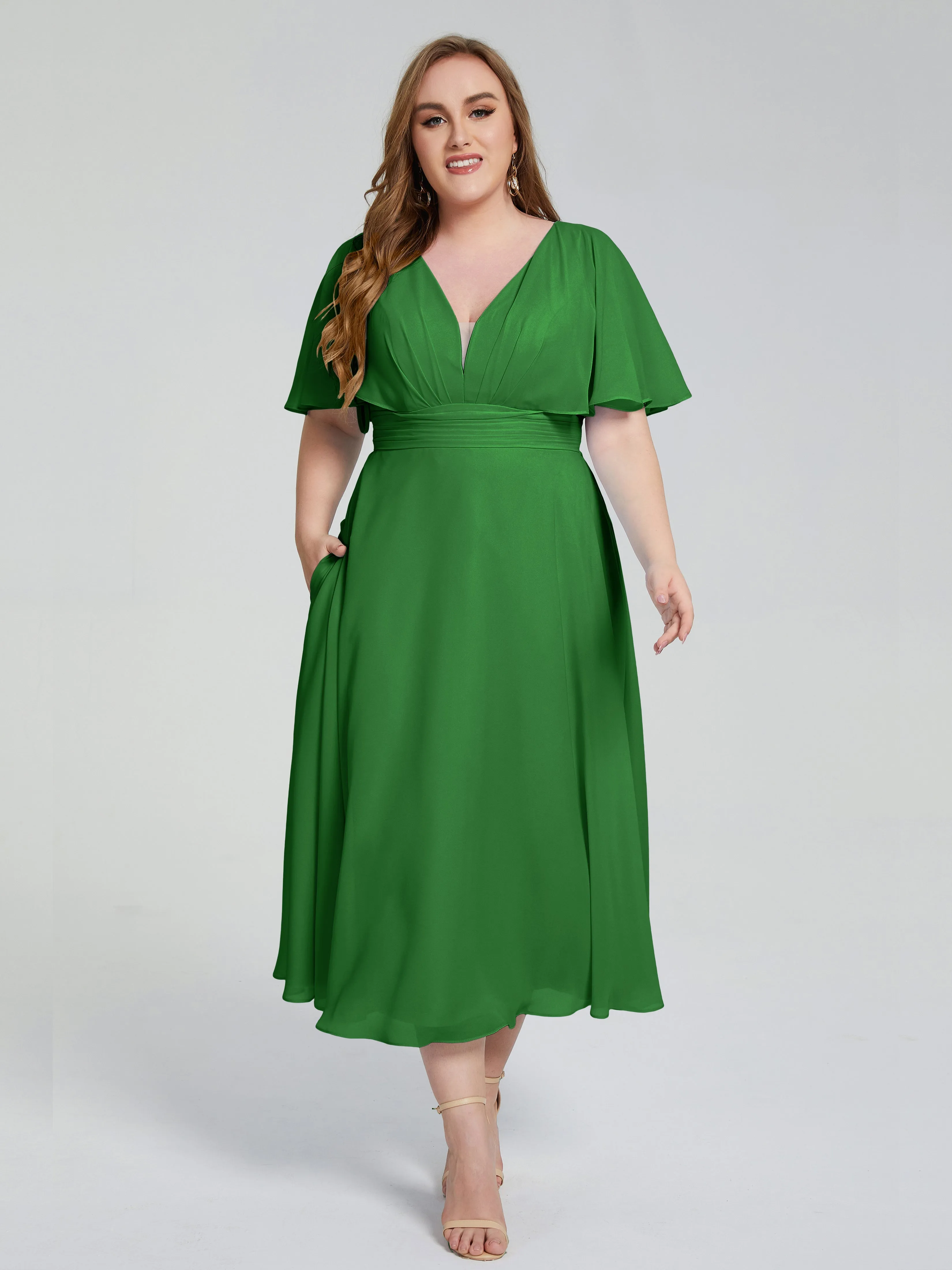 Lucia Graceful V-back Plus Size Bridesmaid Dresses