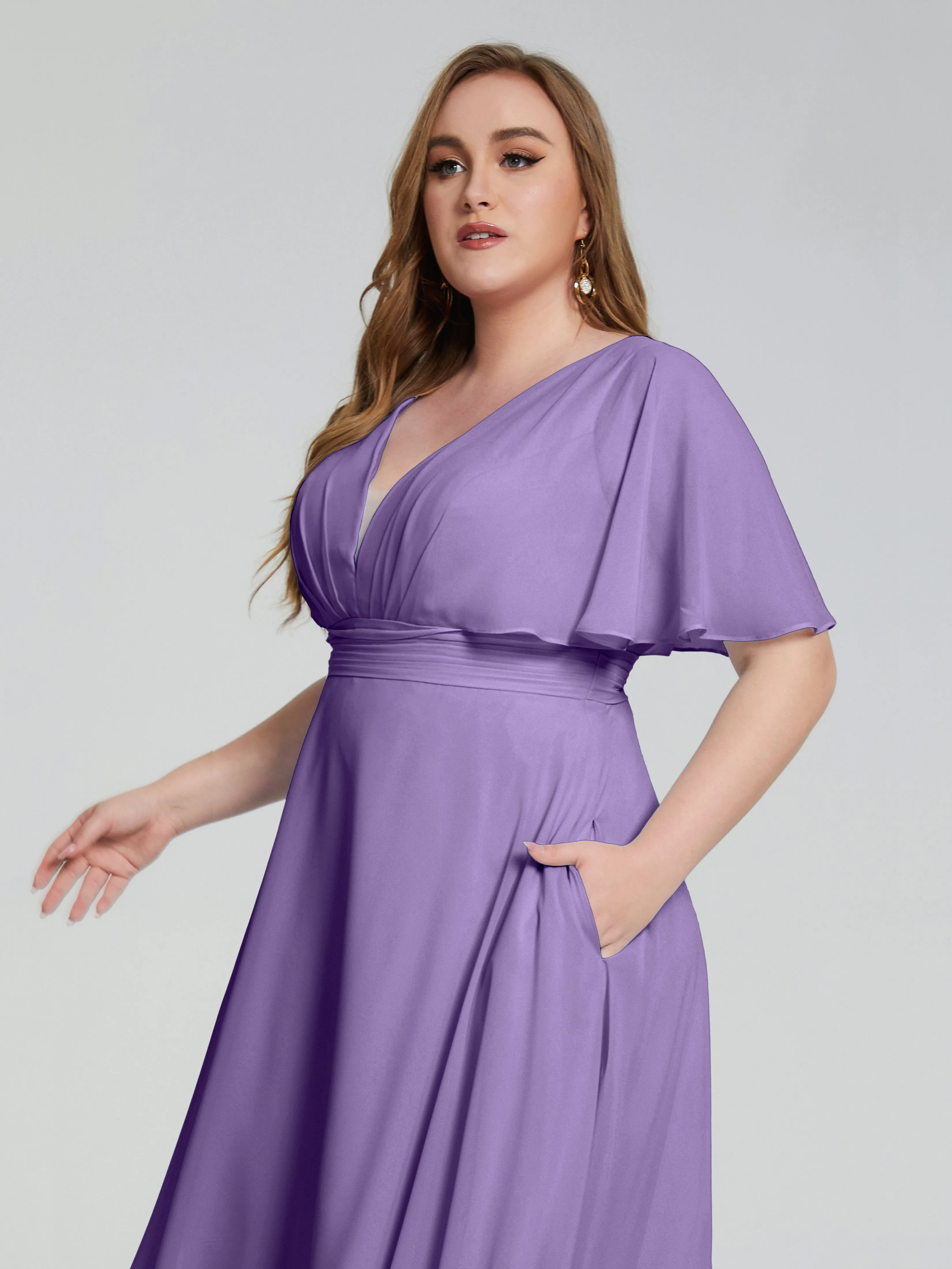 Lucia Graceful V-back Plus Size Bridesmaid Dresses