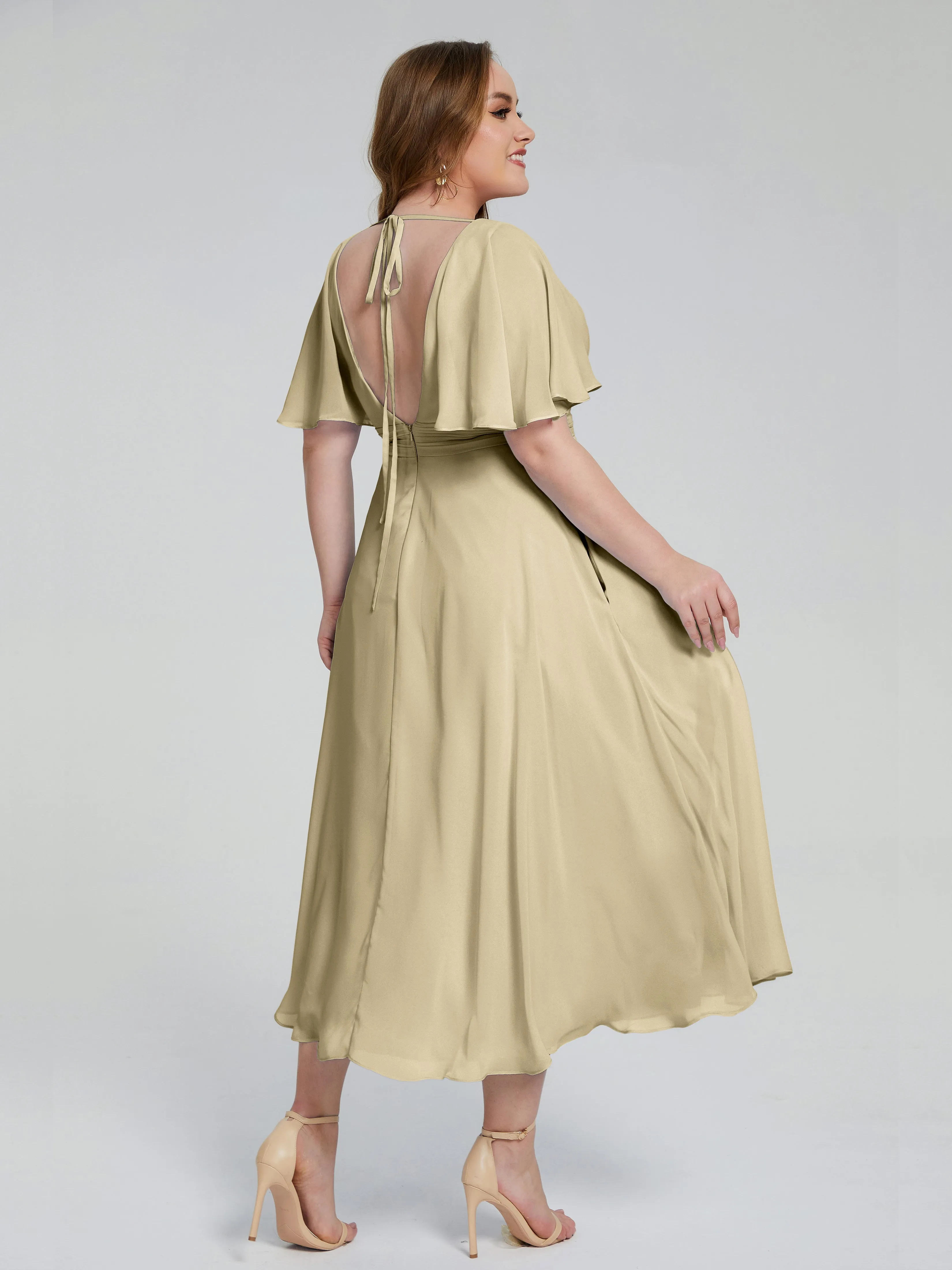 Lucia Graceful V-back Plus Size Bridesmaid Dresses