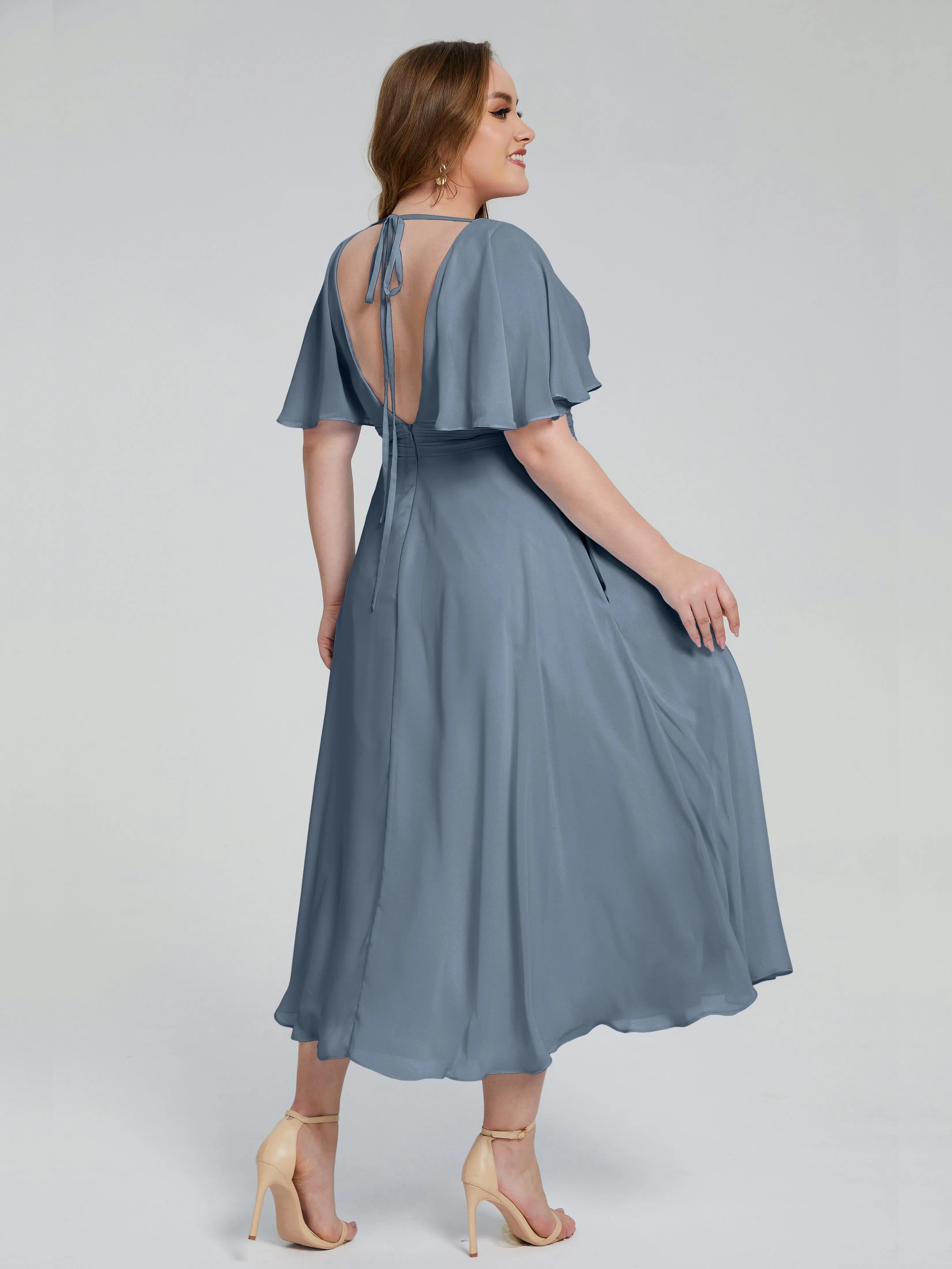 Lucia Graceful V-back Plus Size Bridesmaid Dresses