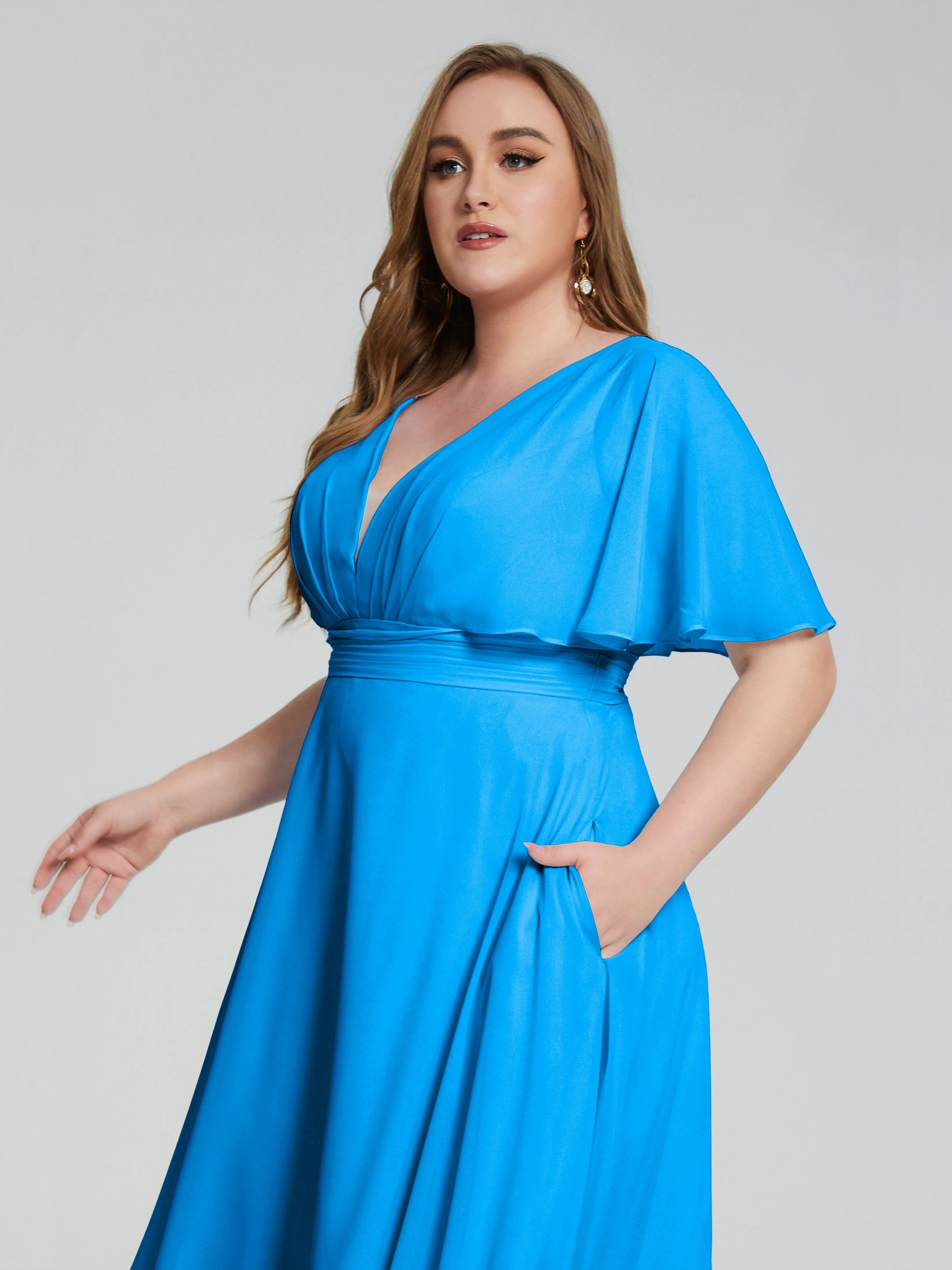 Lucia Graceful V-back Plus Size Bridesmaid Dresses