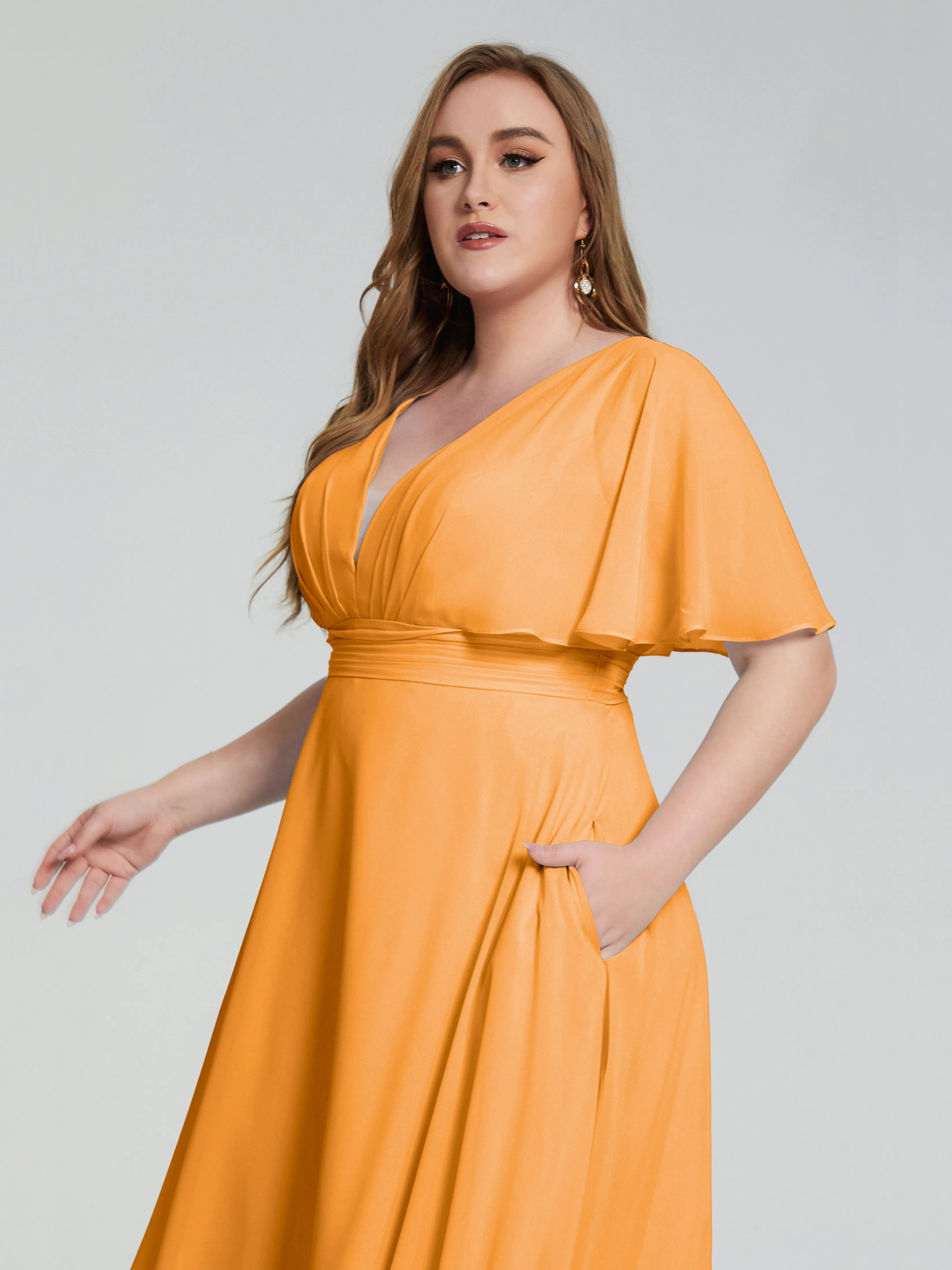 Lucia Graceful V-back Plus Size Bridesmaid Dresses