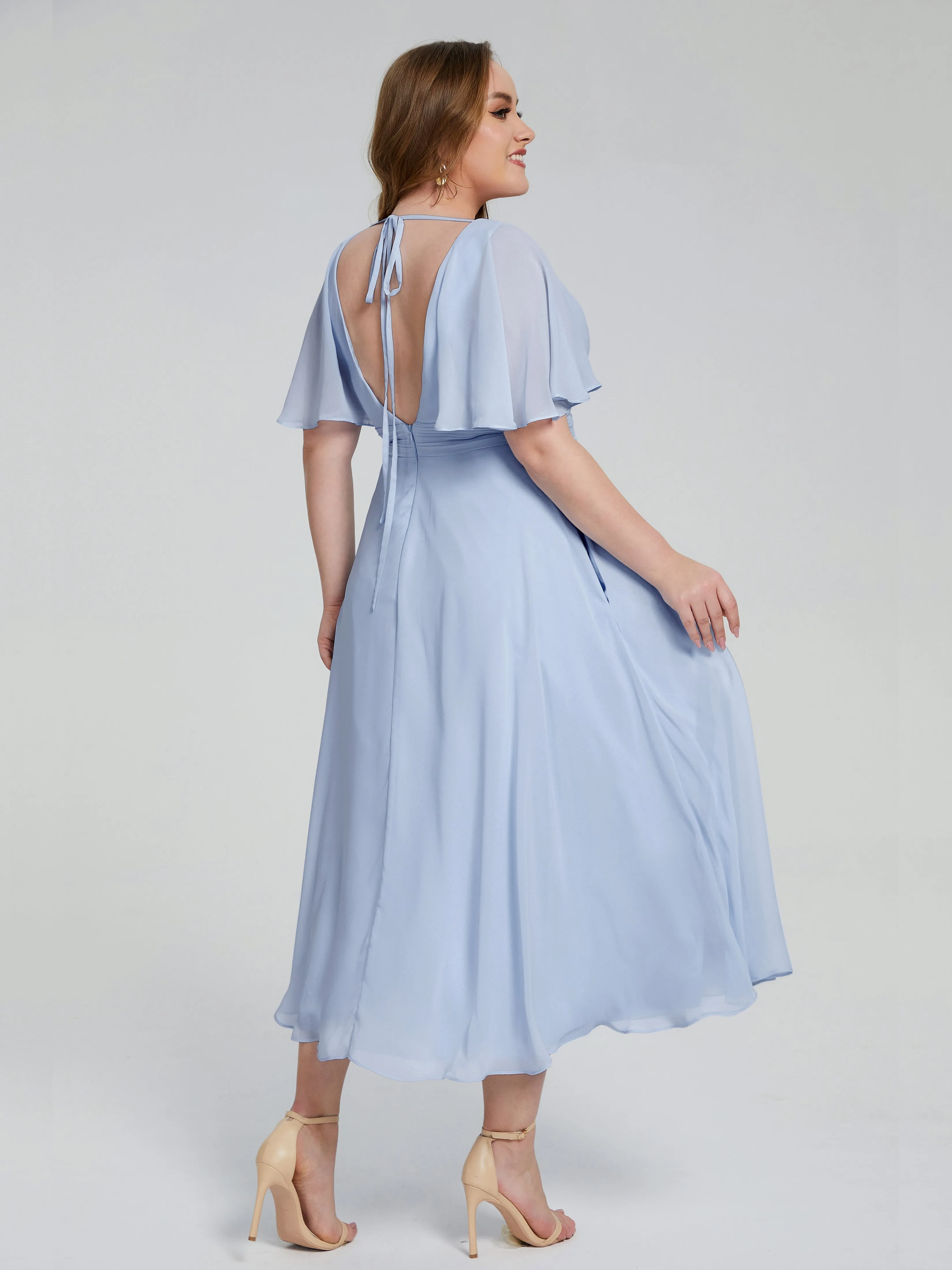 Lucia Graceful V-back Plus Size Bridesmaid Dresses