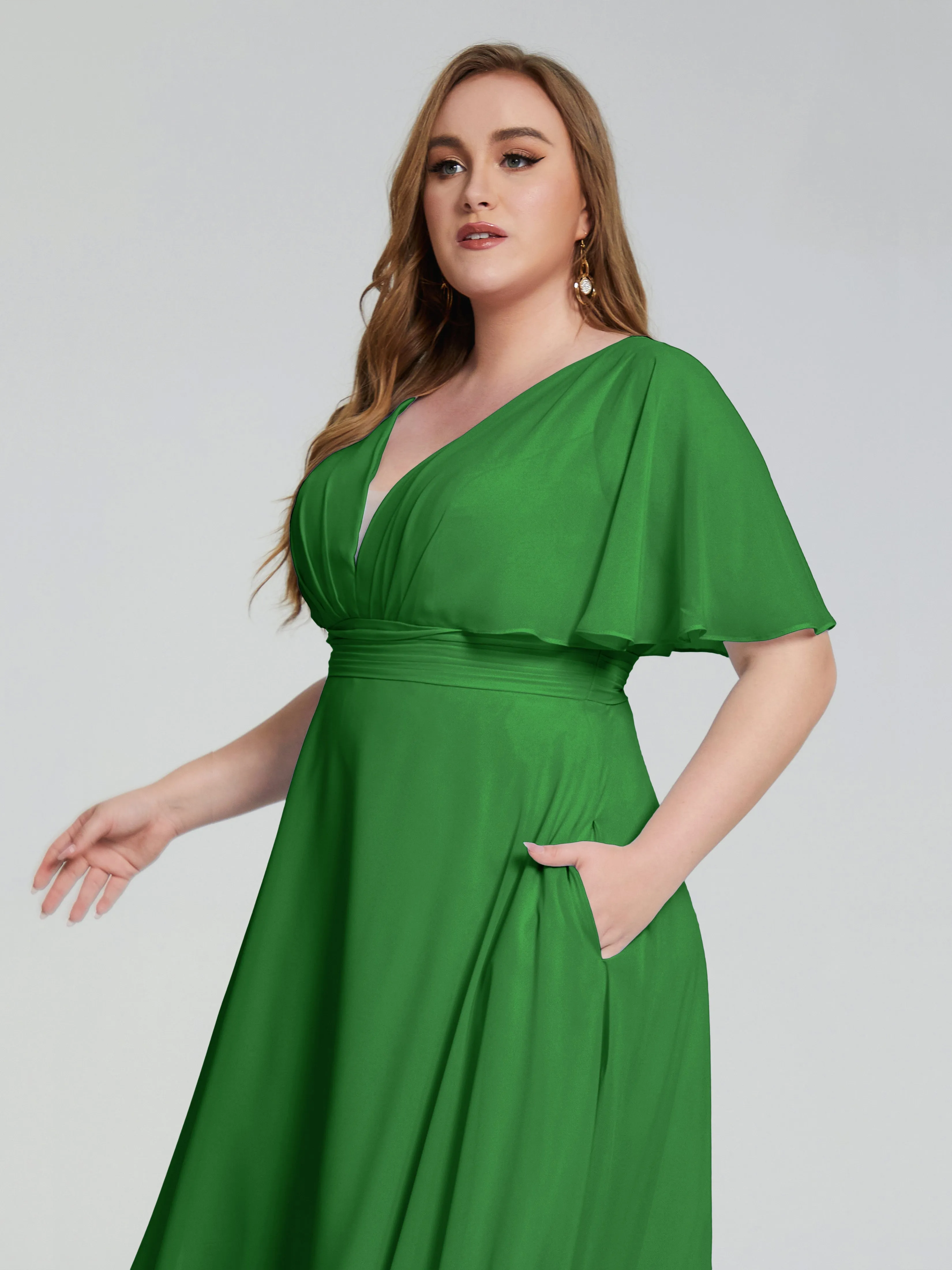 Lucia Graceful V-back Plus Size Bridesmaid Dresses