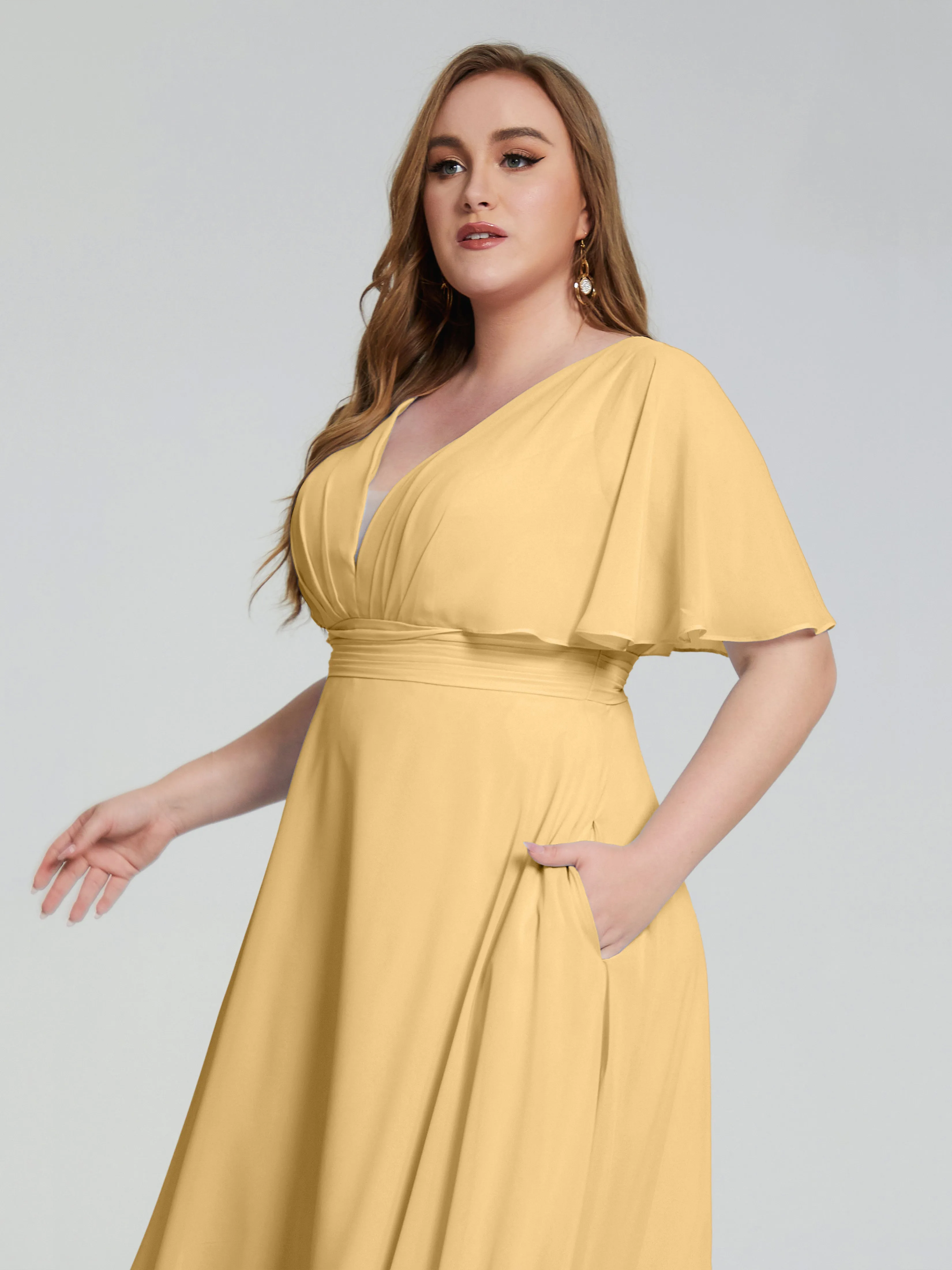 Lucia Graceful V-back Plus Size Bridesmaid Dresses