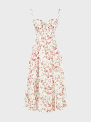 Midsize Summer Corset Floral Dress