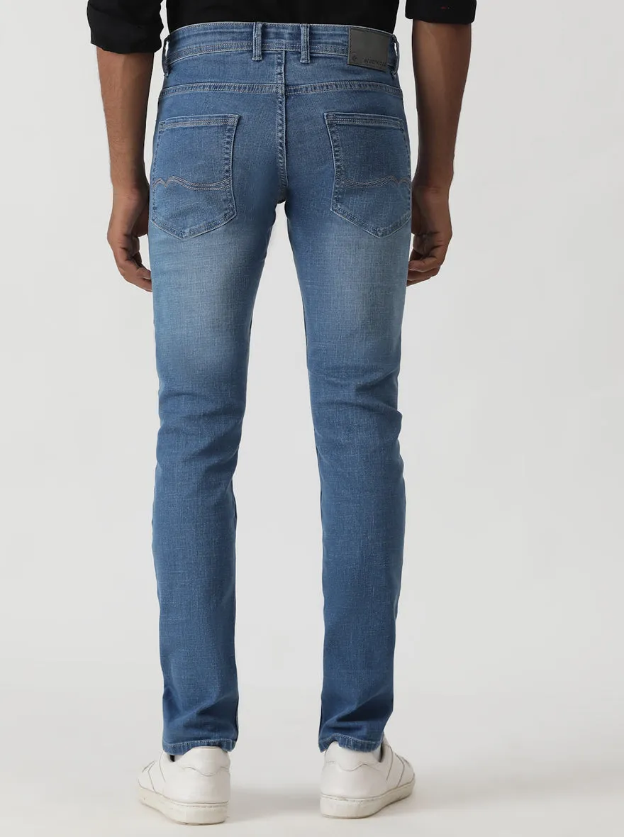 Nebula Blue Washed Slim Fit Jeans | Greenfibre