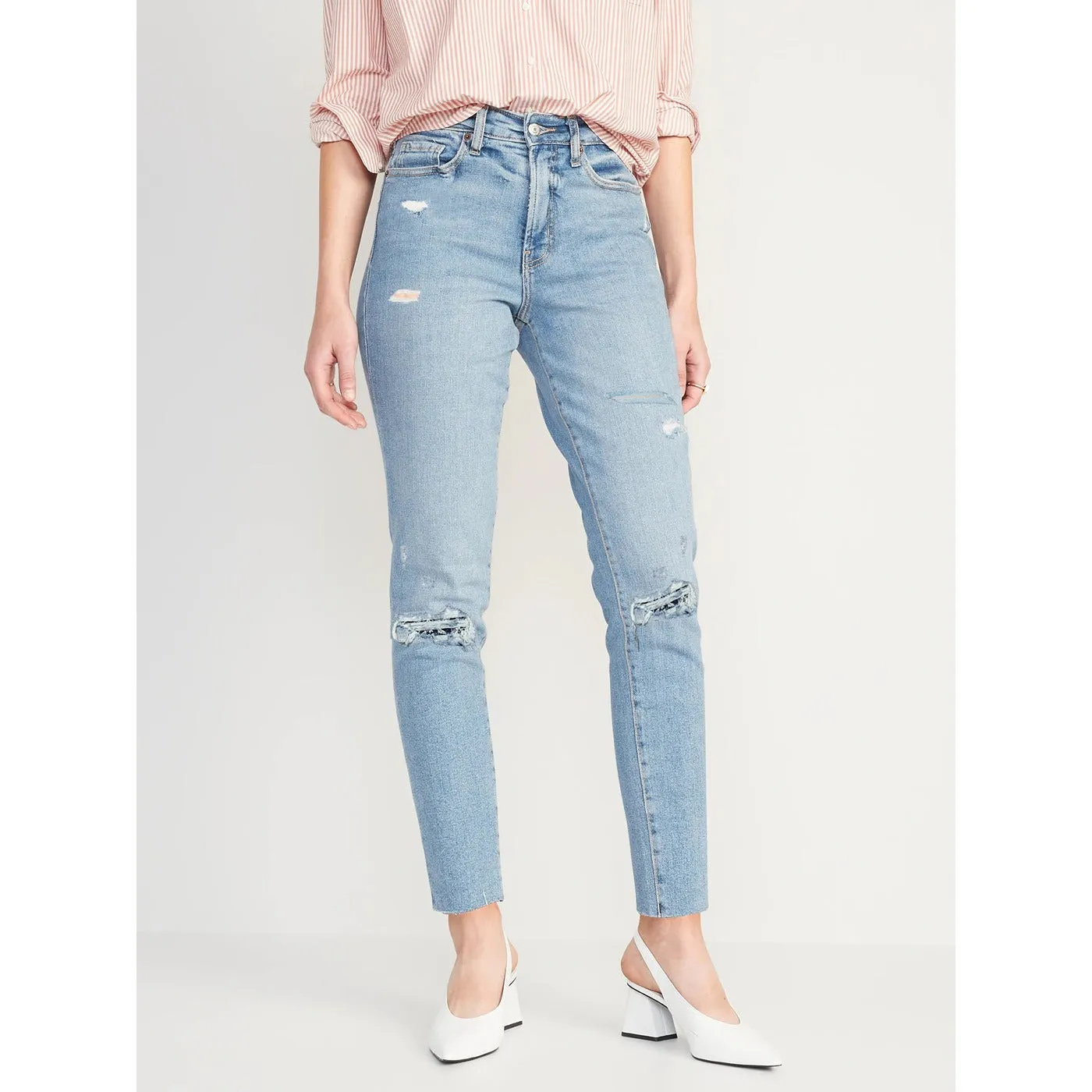 ON High Rise Boyfriend Ripped Jeans