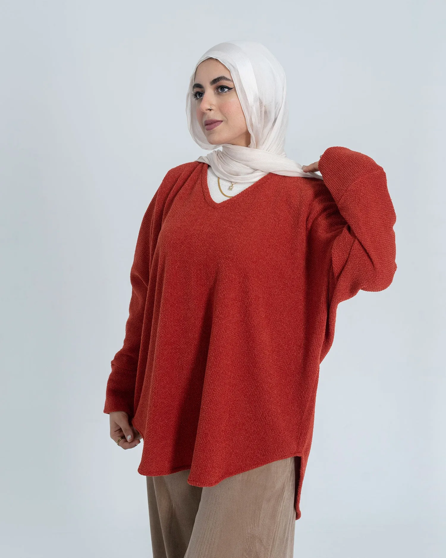 Oversized Open Neckline Sweater - Allura