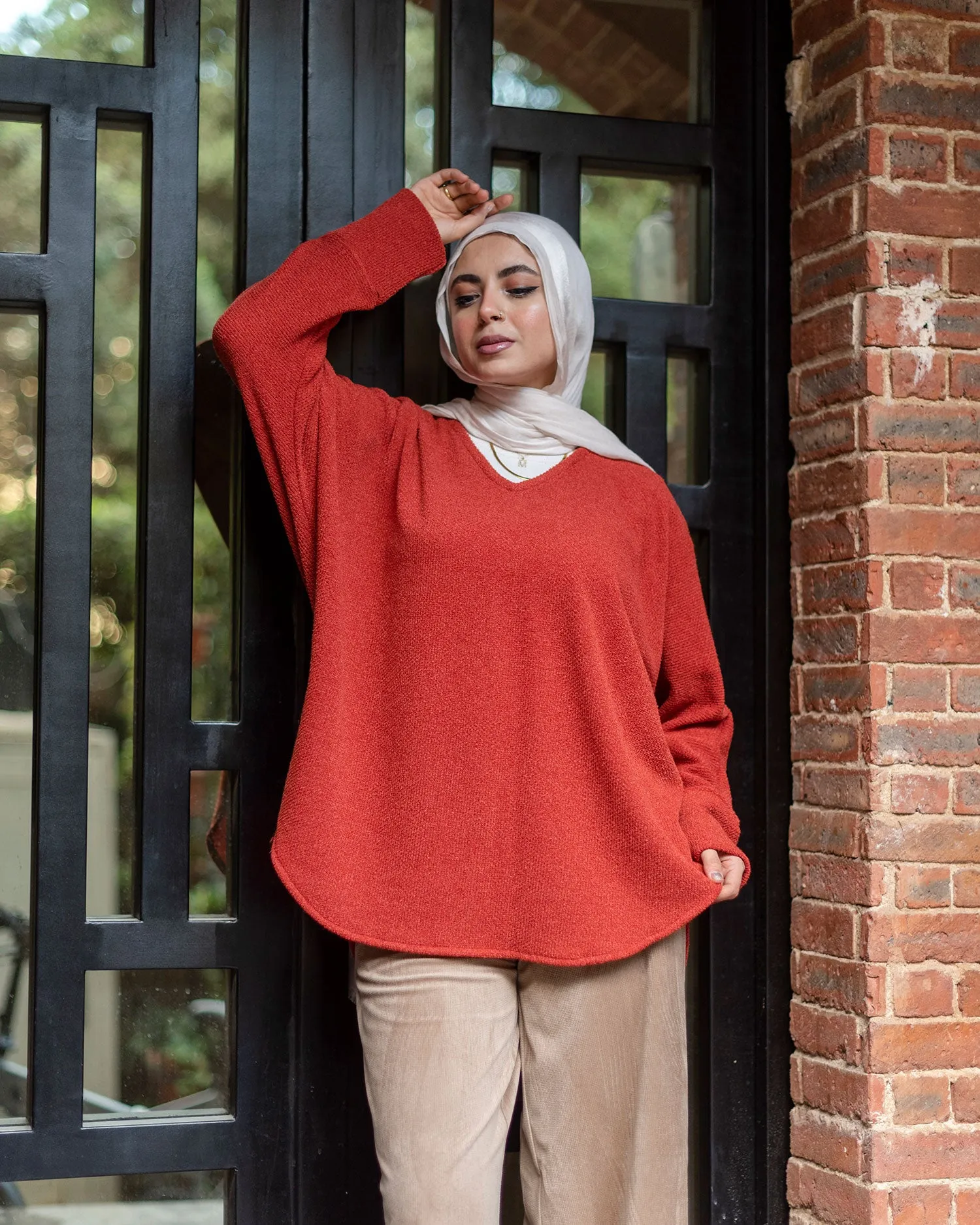 Oversized Open Neckline Sweater - Allura