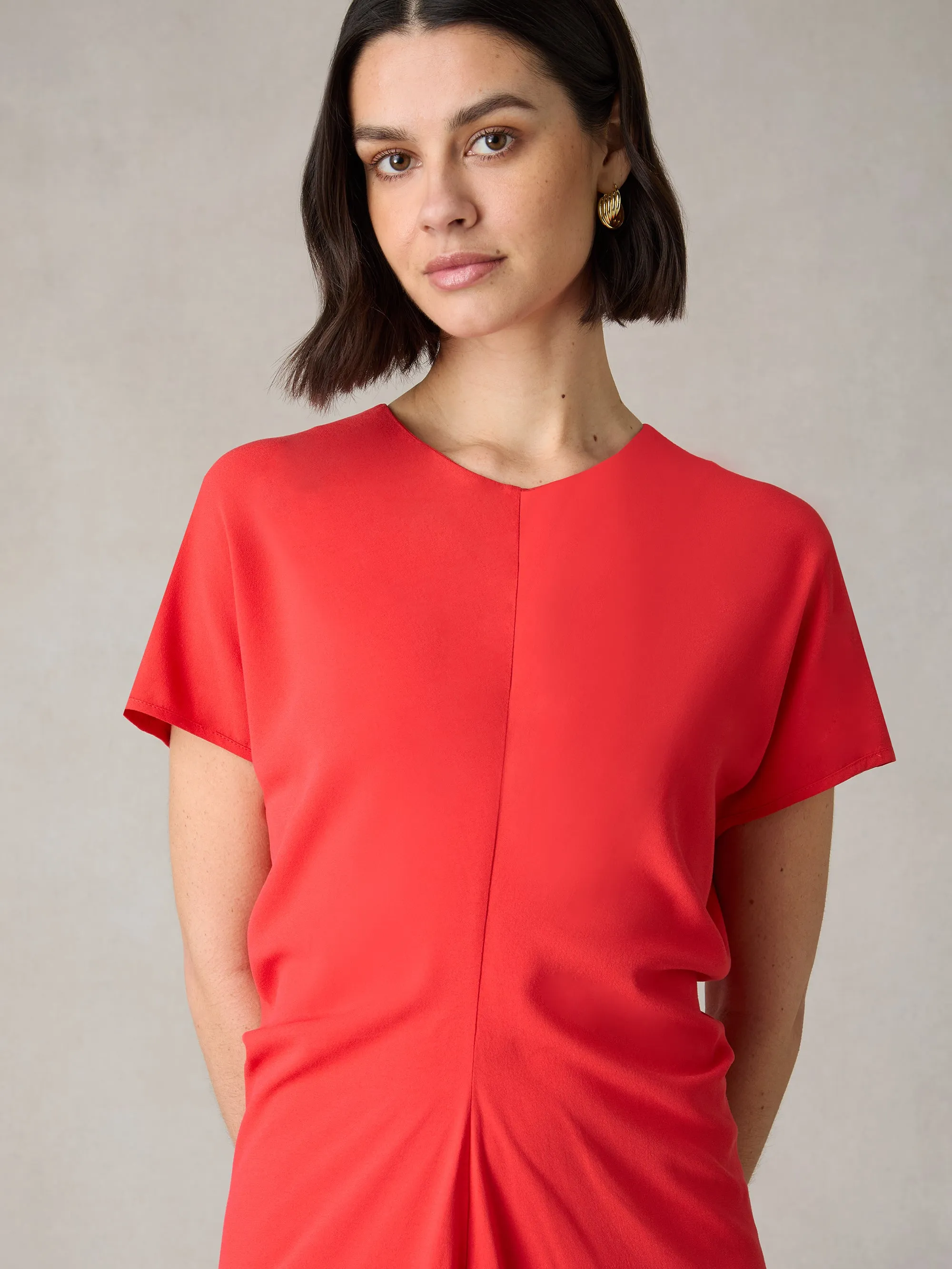 Petite Harper Red Flutter Sleeve Midaxi Dress