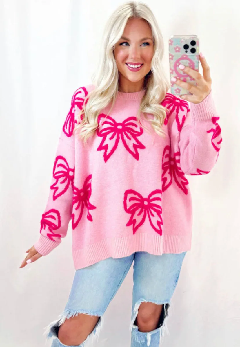 Pink Princess Bow Sweater