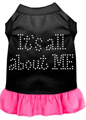 Rhinestone All About Me Dress Black With Bright Pink Sm (10)