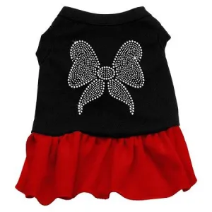 Rhinestone Bow Dresses Black with Red XXXL (20)