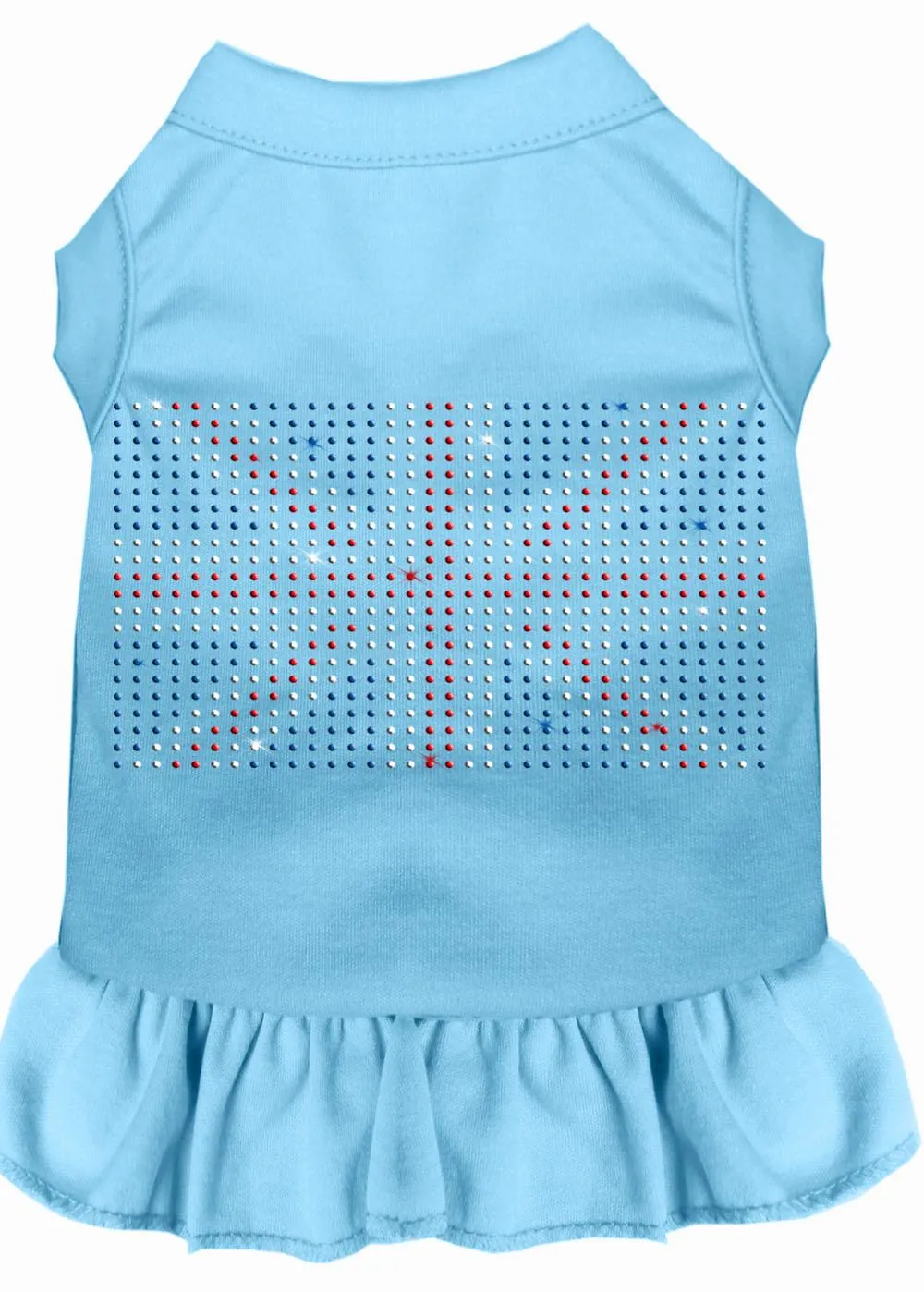 Rhinestone British Flag Dress Baby Blue Med (12)