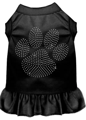 Rhinestone Clear Paw Dress Black Sm (10)