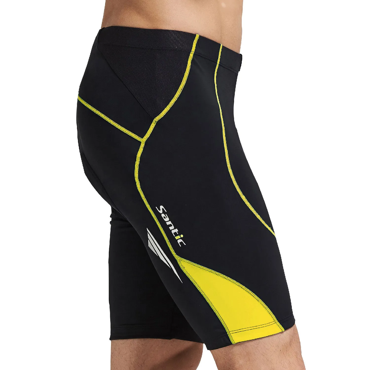 Santic Genting Yellow Men Padded Cycling Shorts