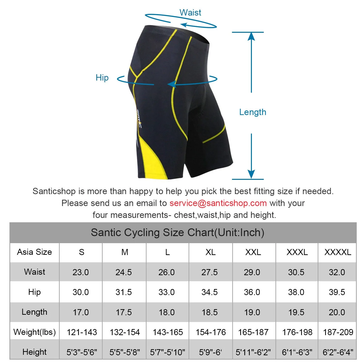 Santic Genting Yellow Men Padded Cycling Shorts