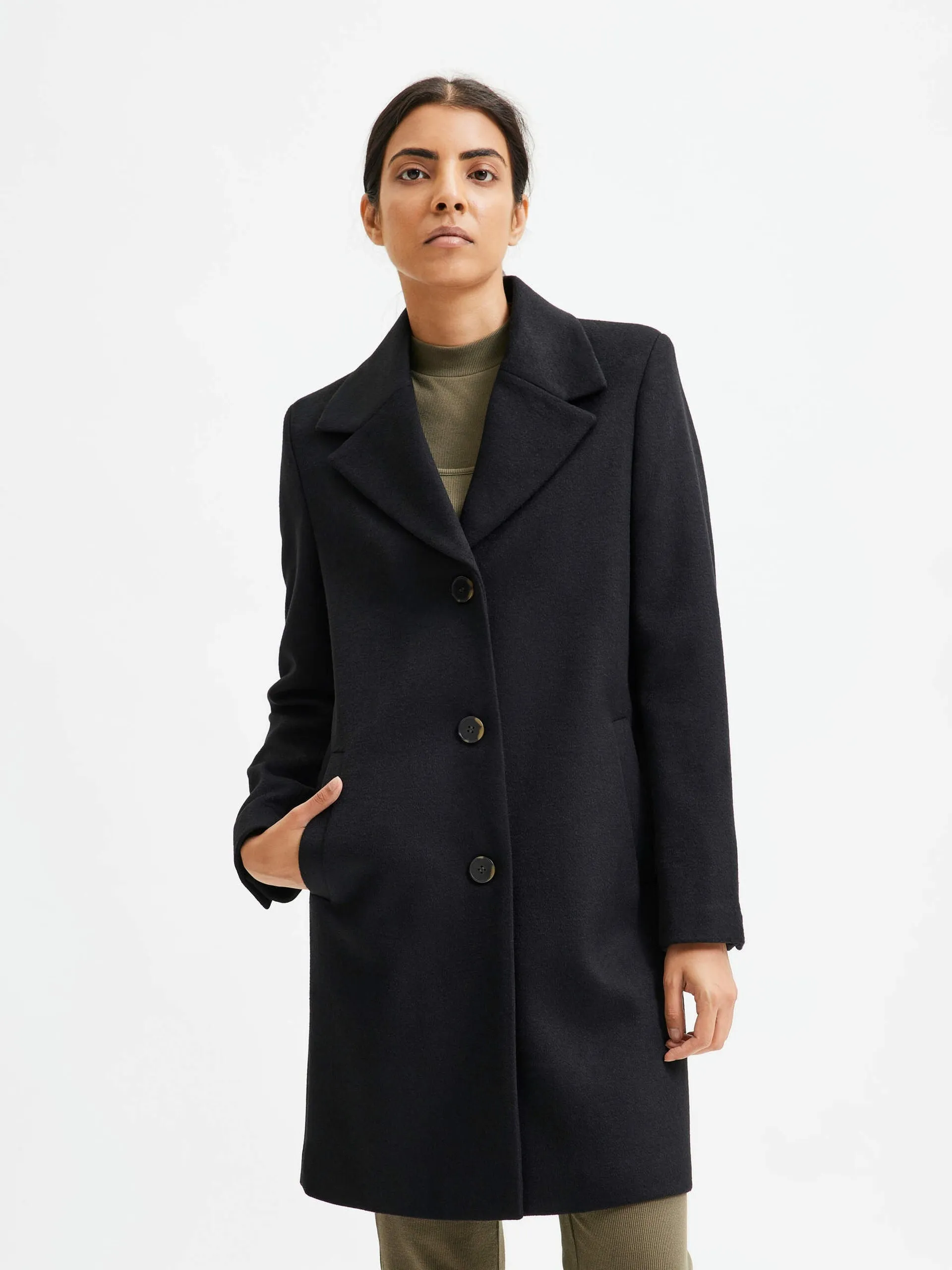 Selected Femme Sasja Wool Coat Black