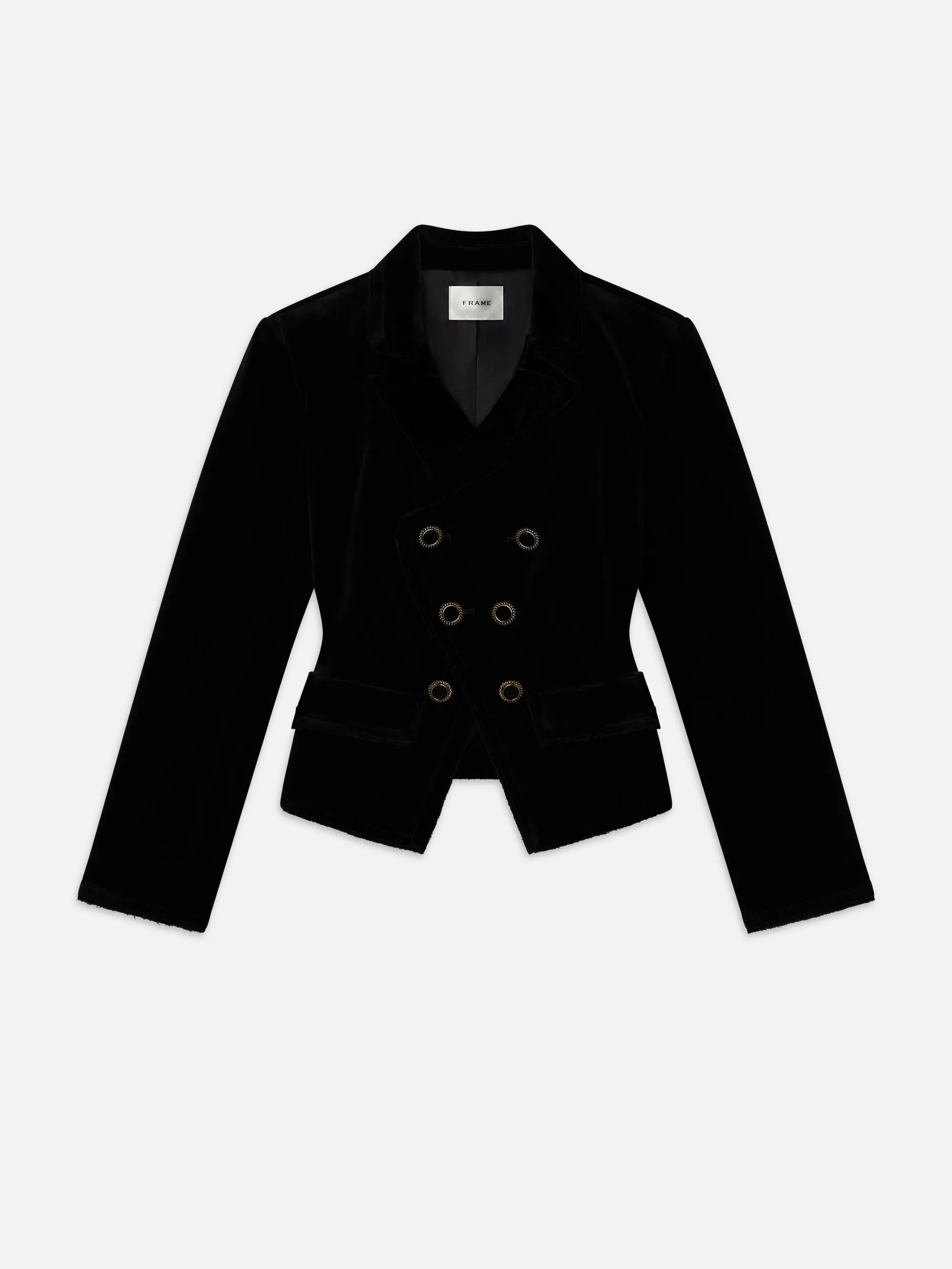 Shrunken Velvet Blazer -- Black