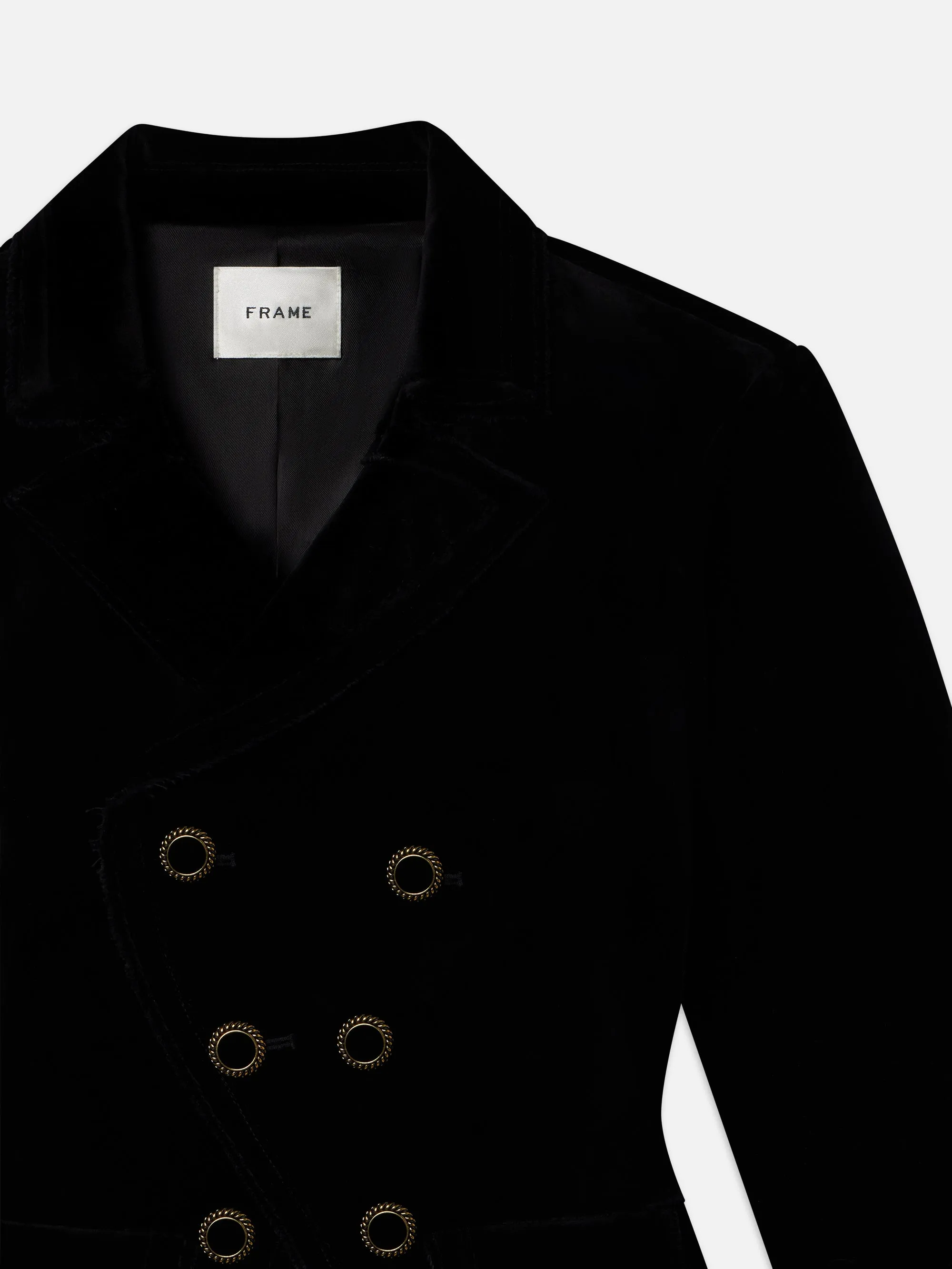 Shrunken Velvet Blazer -- Black