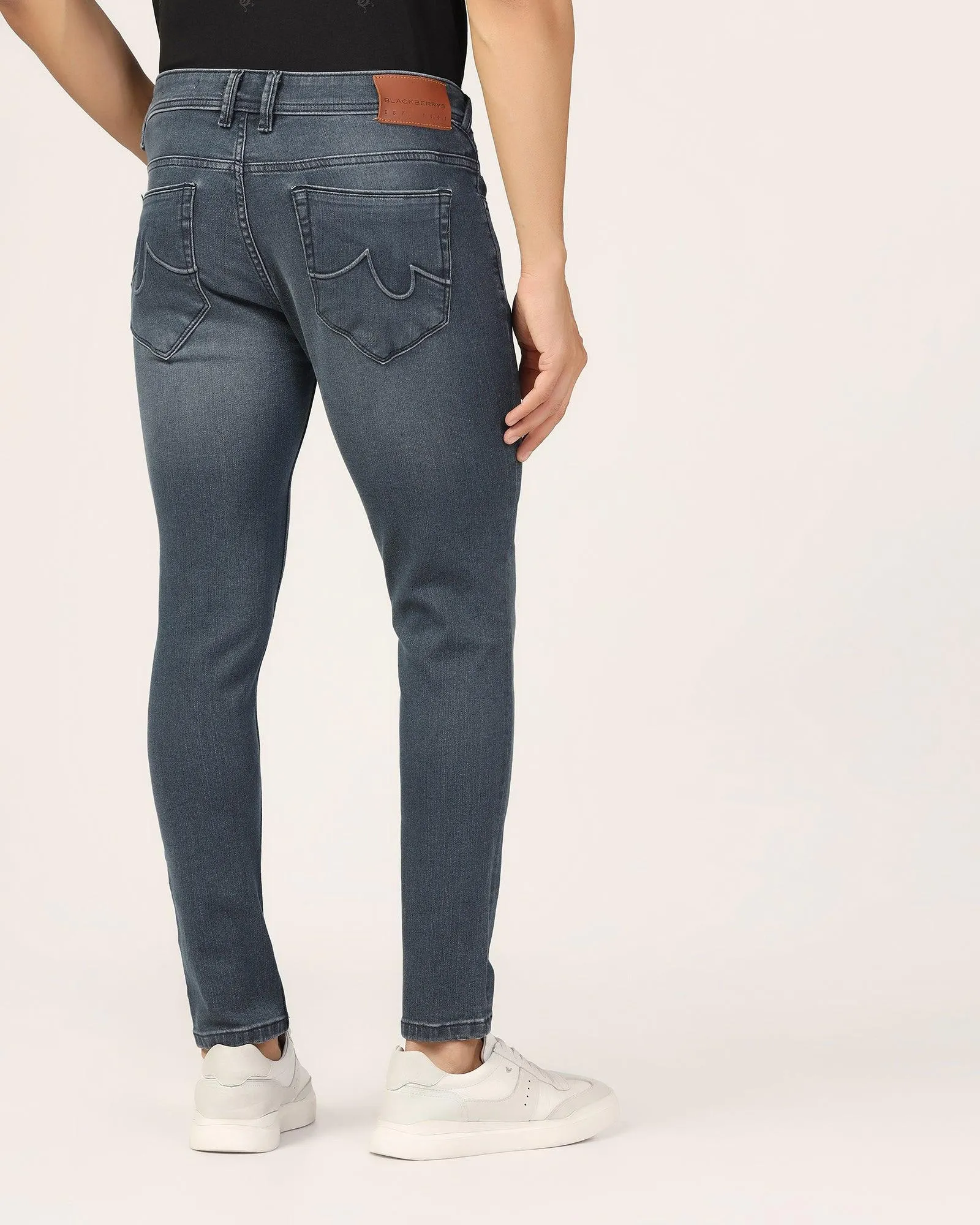 Skinny Cropped Fiji Fit Indigo Blue Textured Jeans - Rocio