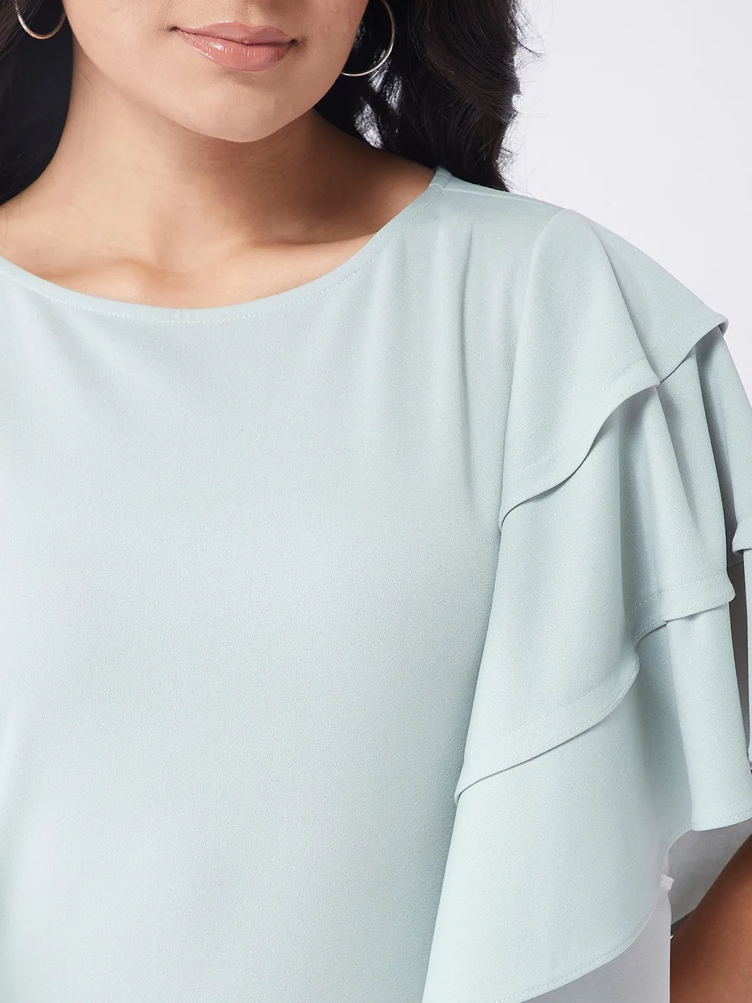 Solid Top With Stylish Sleeves