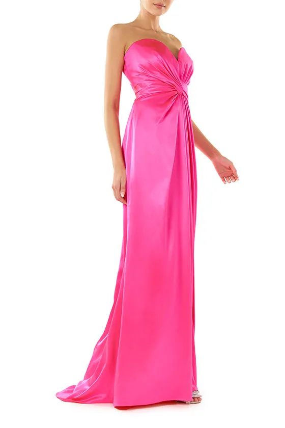 Strapless Draped Satin Gown