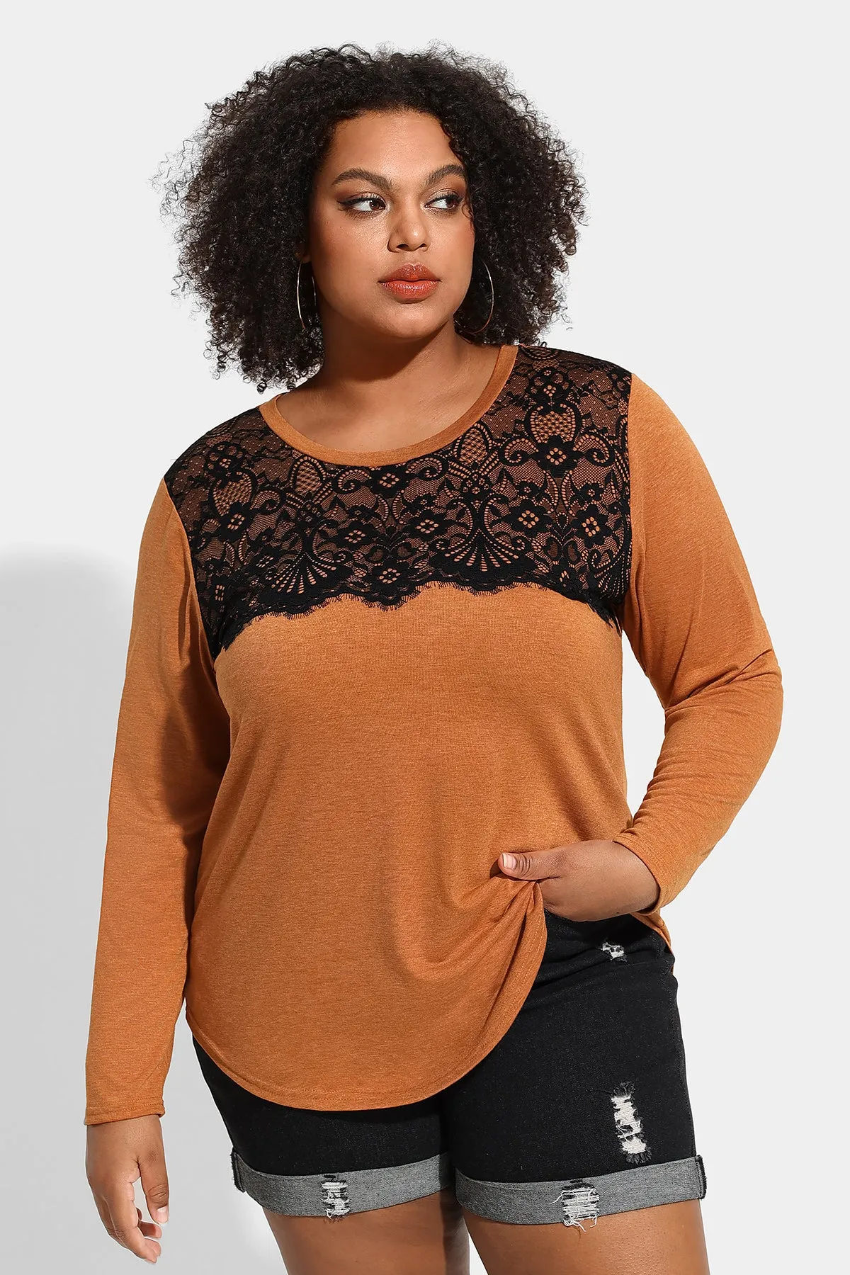 Supersoft Stylish Lace Long Sleeve Shirt