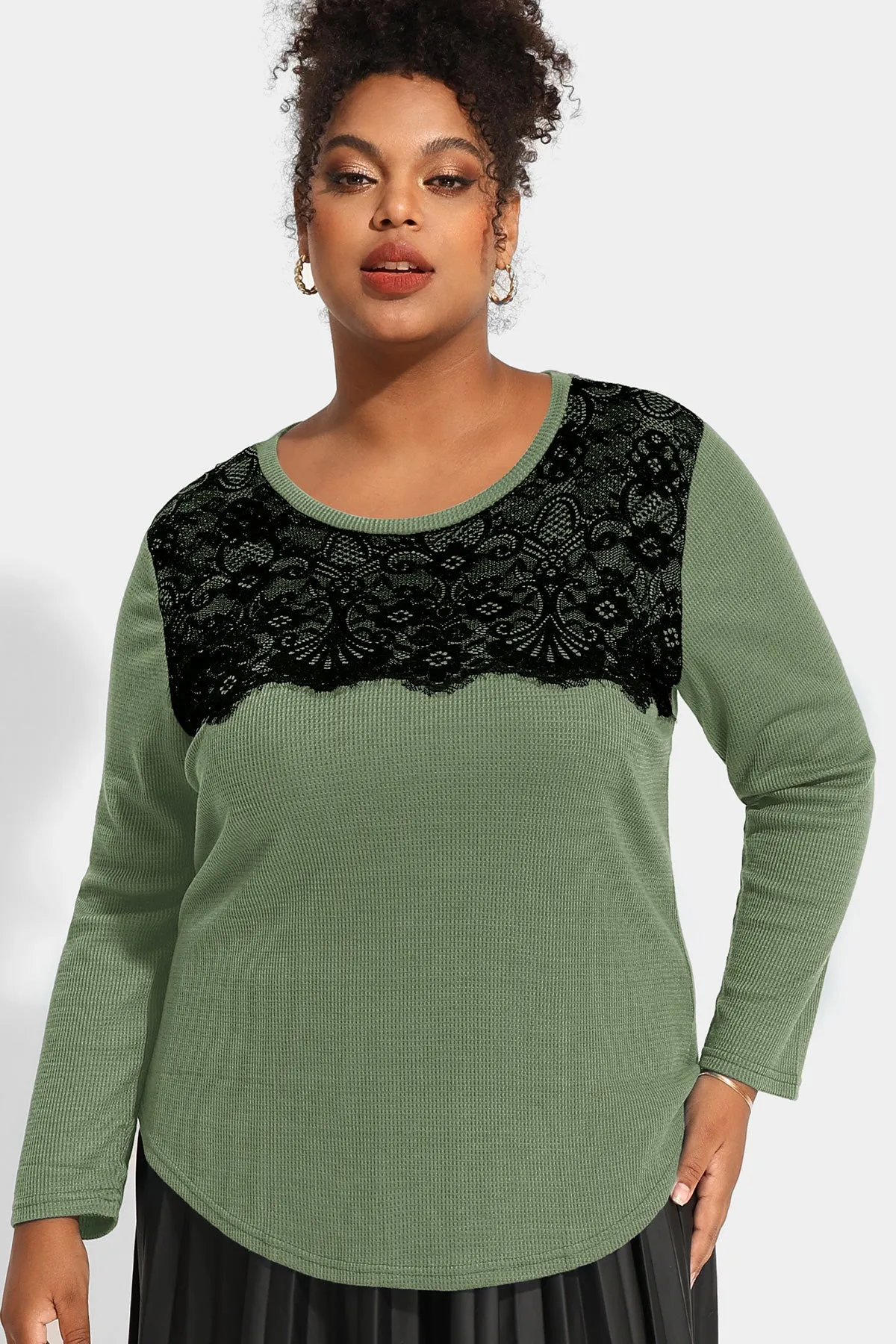 Supersoft Stylish Lace Long Sleeve Shirt