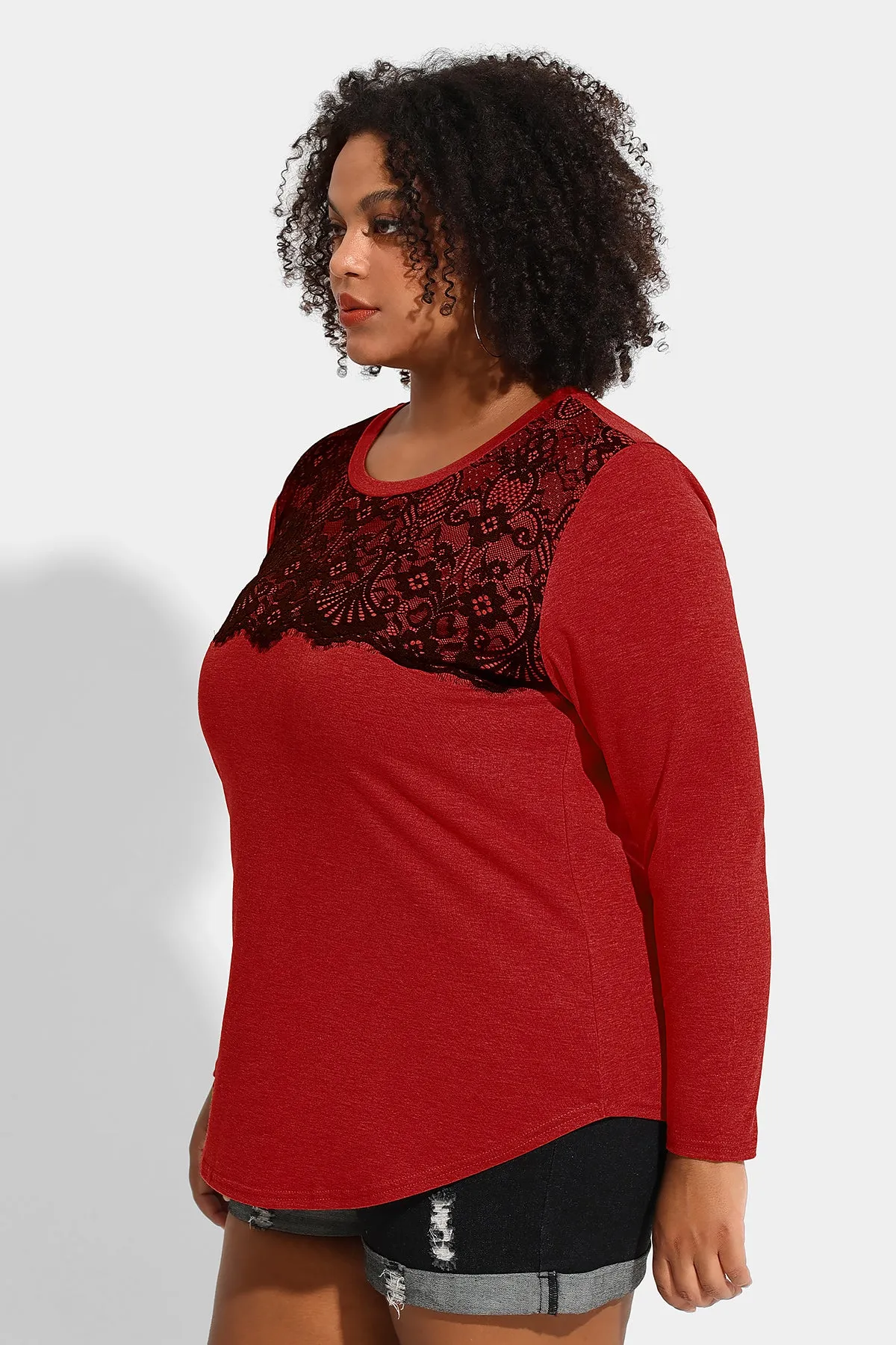 Supersoft Stylish Lace Long Sleeve Shirt