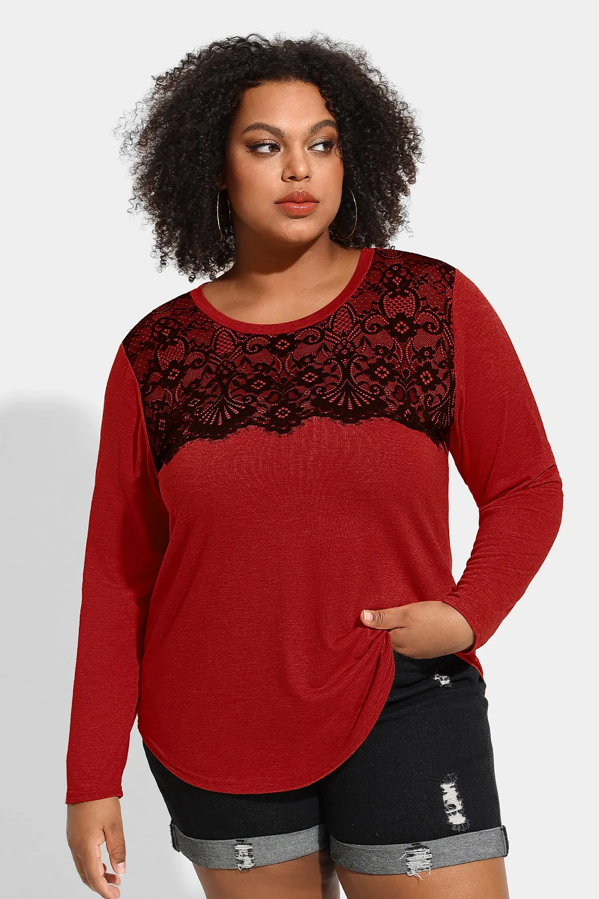 Supersoft Stylish Lace Long Sleeve Shirt