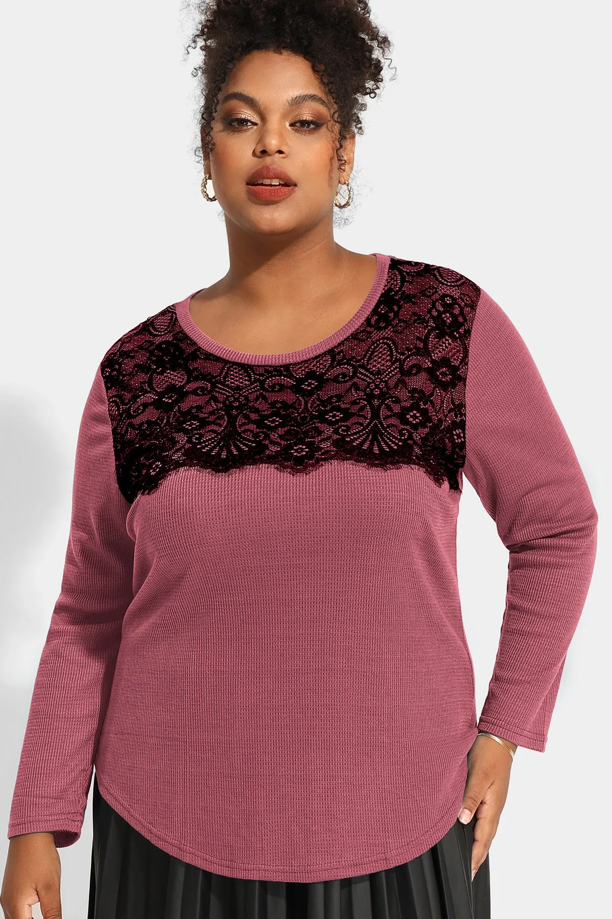 Supersoft Stylish Lace Long Sleeve Shirt