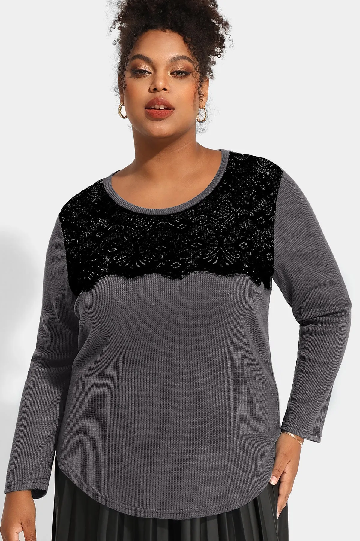 Supersoft Stylish Lace Long Sleeve Shirt